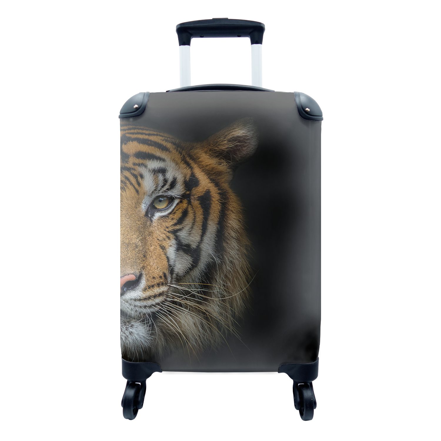 MuchoWow Handgepäckkoffer Tiger - Tiere - Porträt, 4 Rollen, Reisetasche mit rollen, Handgepäck für Ferien, Trolley, Reisekoffer