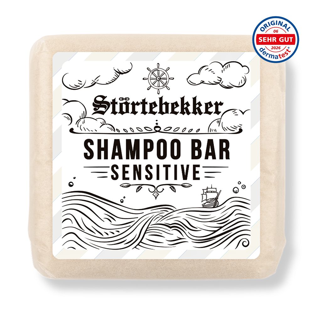 Störtebekker Festes Haarshampoo Sensitive - mildes & pH-neutrales Shampoo für empfindliche Kopfhaut, pH-neutral, vegan, mild, dermatologisch getestet "Sehr gut"