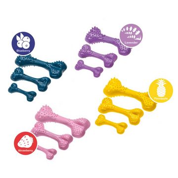 Comfy Spielknochen Comfy Hundespielzeug Dental Bone, verschiedene duftende Farbversionen, sicher, flexibel, ideal für alle Hunde