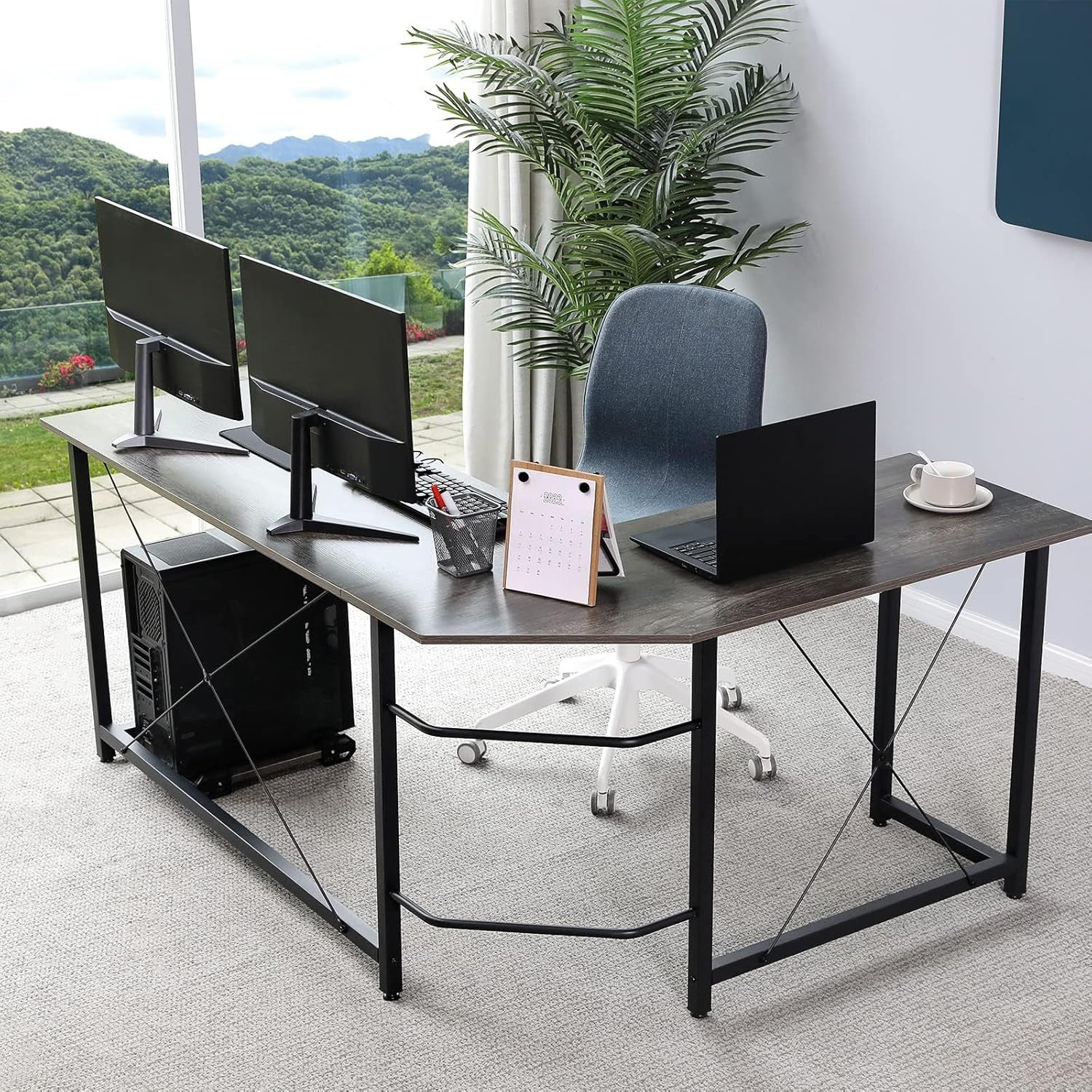 TLGREEN Computertisch Gaming Tisch L-Form Schreibtisch, 167 cm Eckschreibti günstig online kaufen