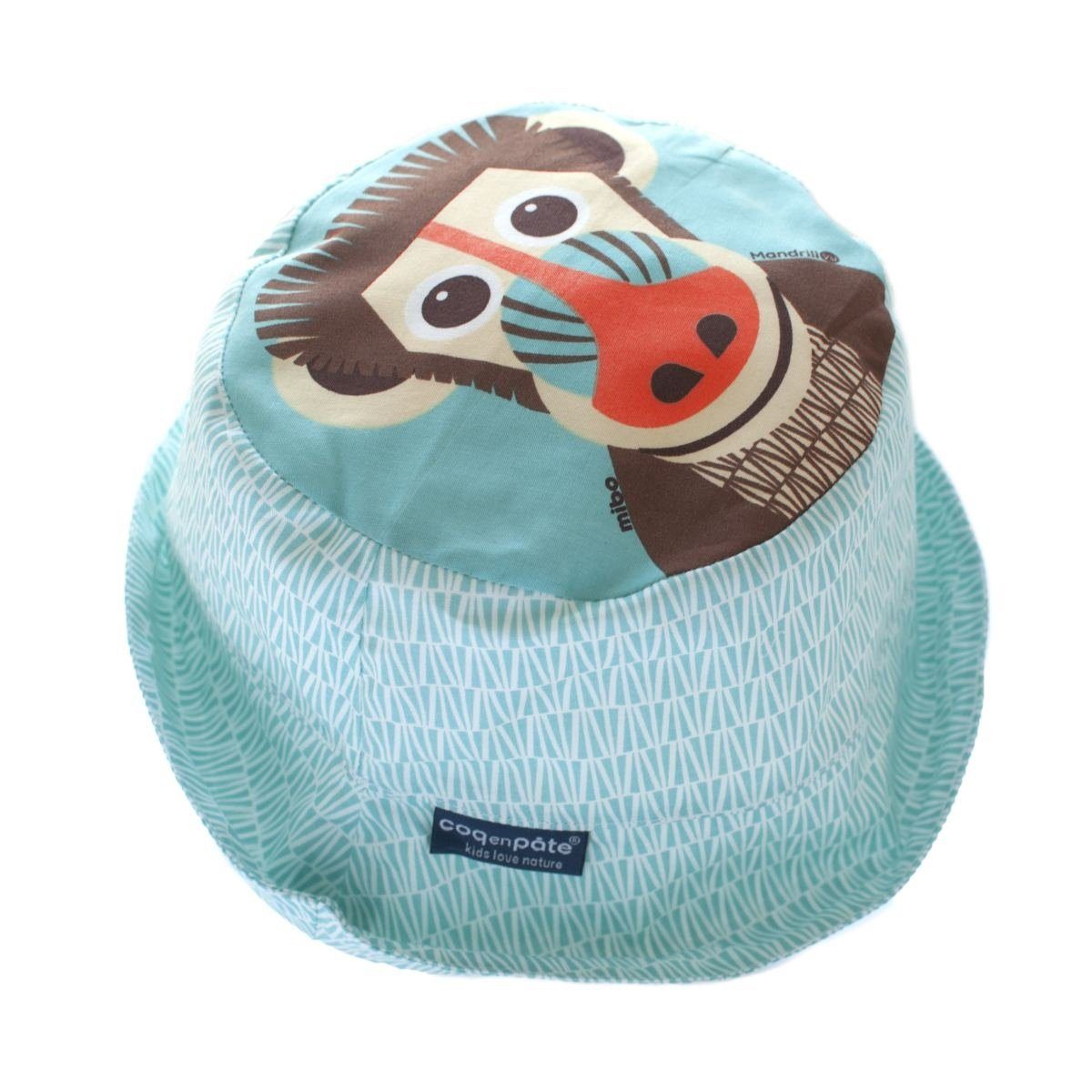 COQ EN PATE Sonnenhut Farbenfroher Kinder-Hut mit Tiermotiven und Mustern Sonnenschutz Mandrill - Größe: L