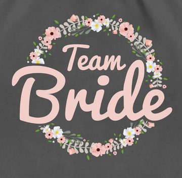 Shirtracer Turnbeutel Team Bride Blumenkranz rosé, JGA Junggesellenabschied Frauen