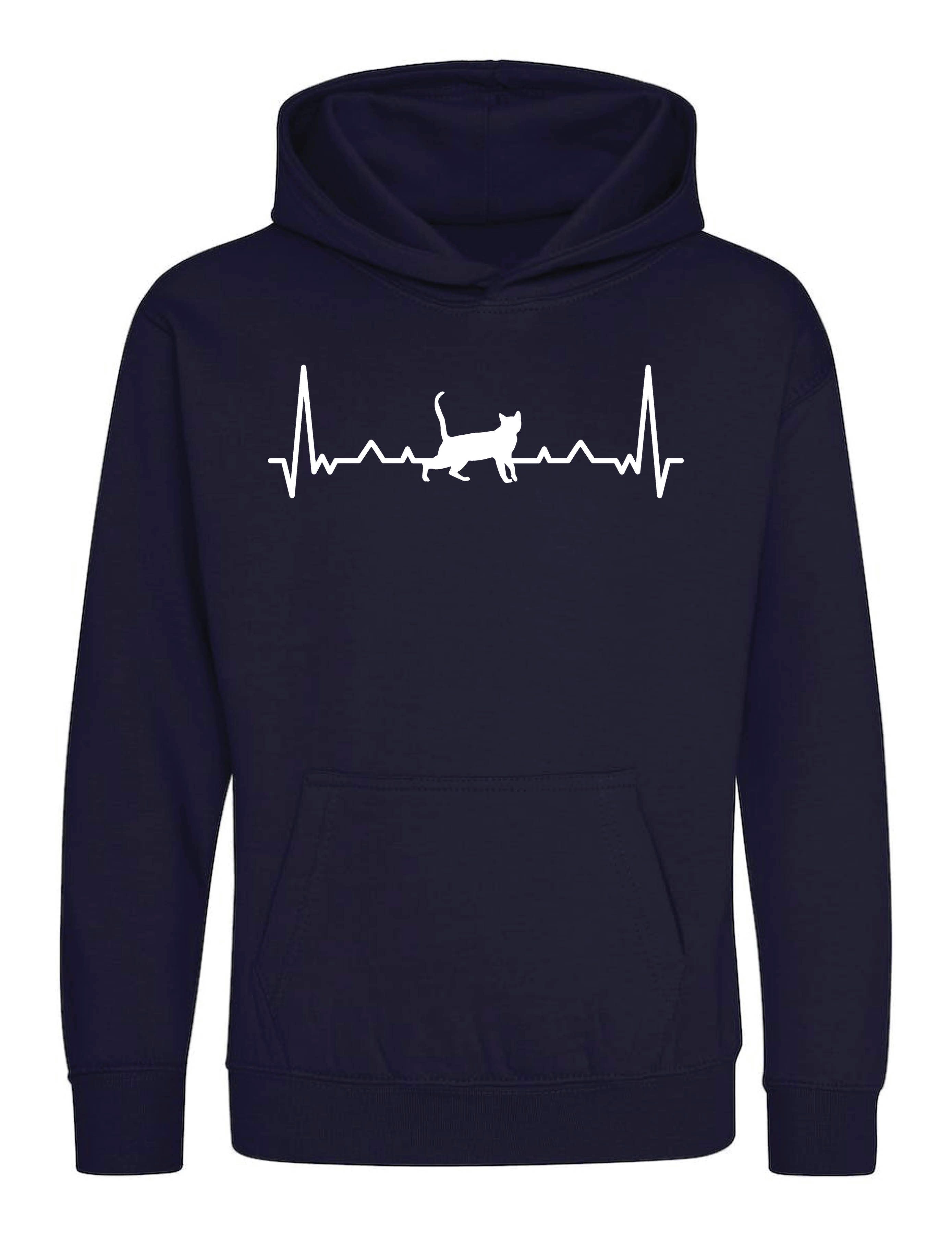 Kapuzenpullover Heart beat Katze Kinder Hoodie Pullover