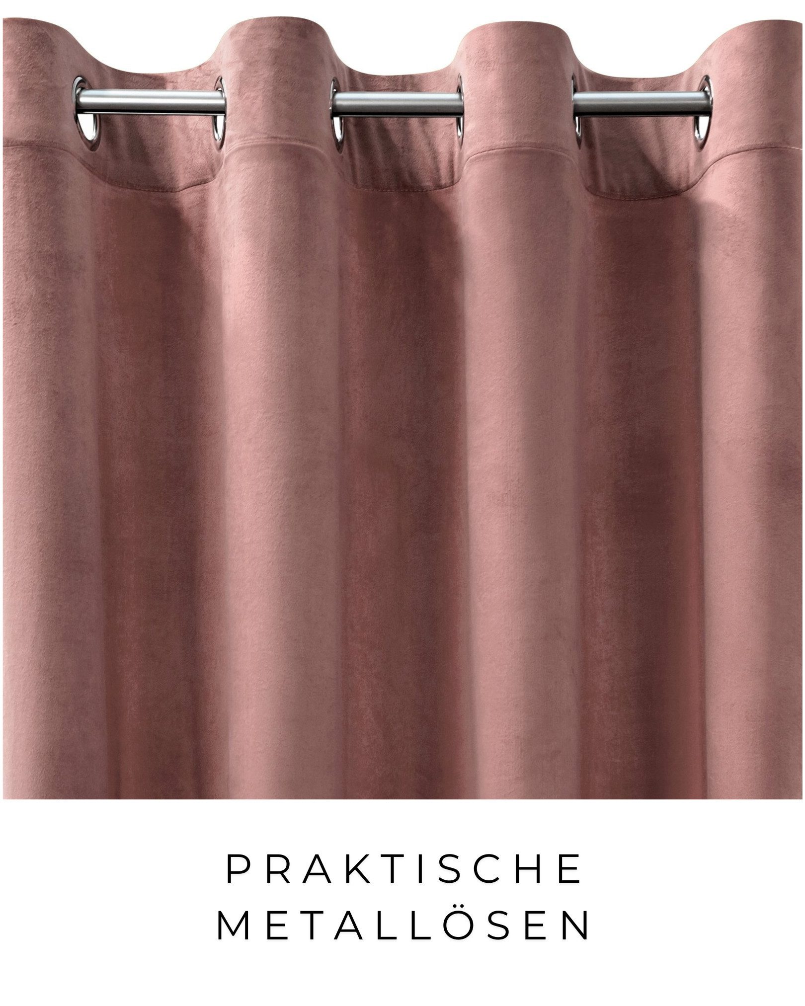 Eurofirany Vorhang VELVET (2 St), Ösen, blickdicht, Samt, 2er-Set Ösenschals aus Velvet, mit mittlerem Verdunkelungsgrad – Bild 5 von 5