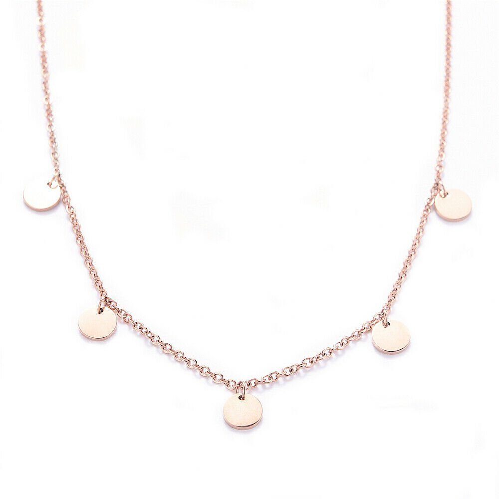 Kim Johanson Kette mit Anhänger Coins (1-tlg), mit 5 Edelstahl-Plättchen, v günstig online kaufen