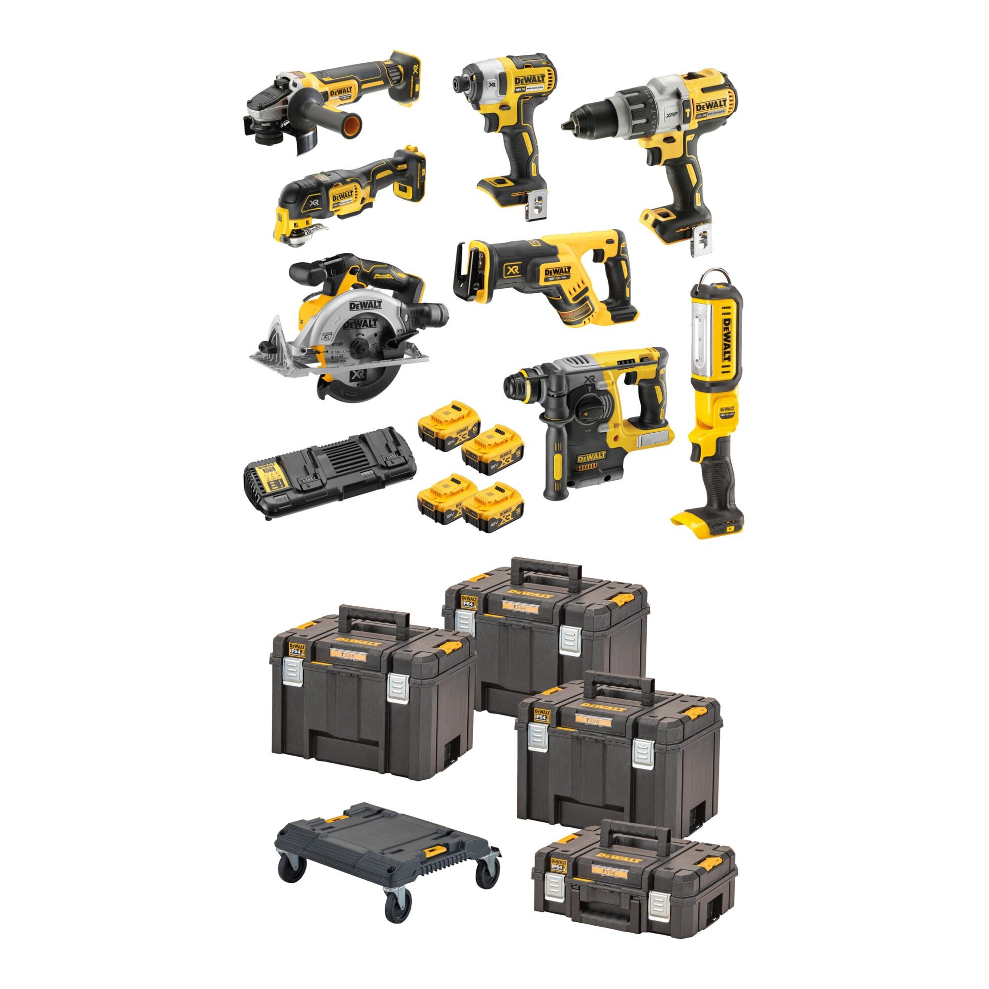 DeWalt DEWALT Akku-Schlagbohrschrauber-Set 18V / 5Ah DCD 996, DCF 887, DCH 27