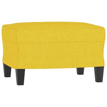 vidaXL Sofa 3-Sitzer-Sofa mit Hocker Hellgelb 180 cm Stoff