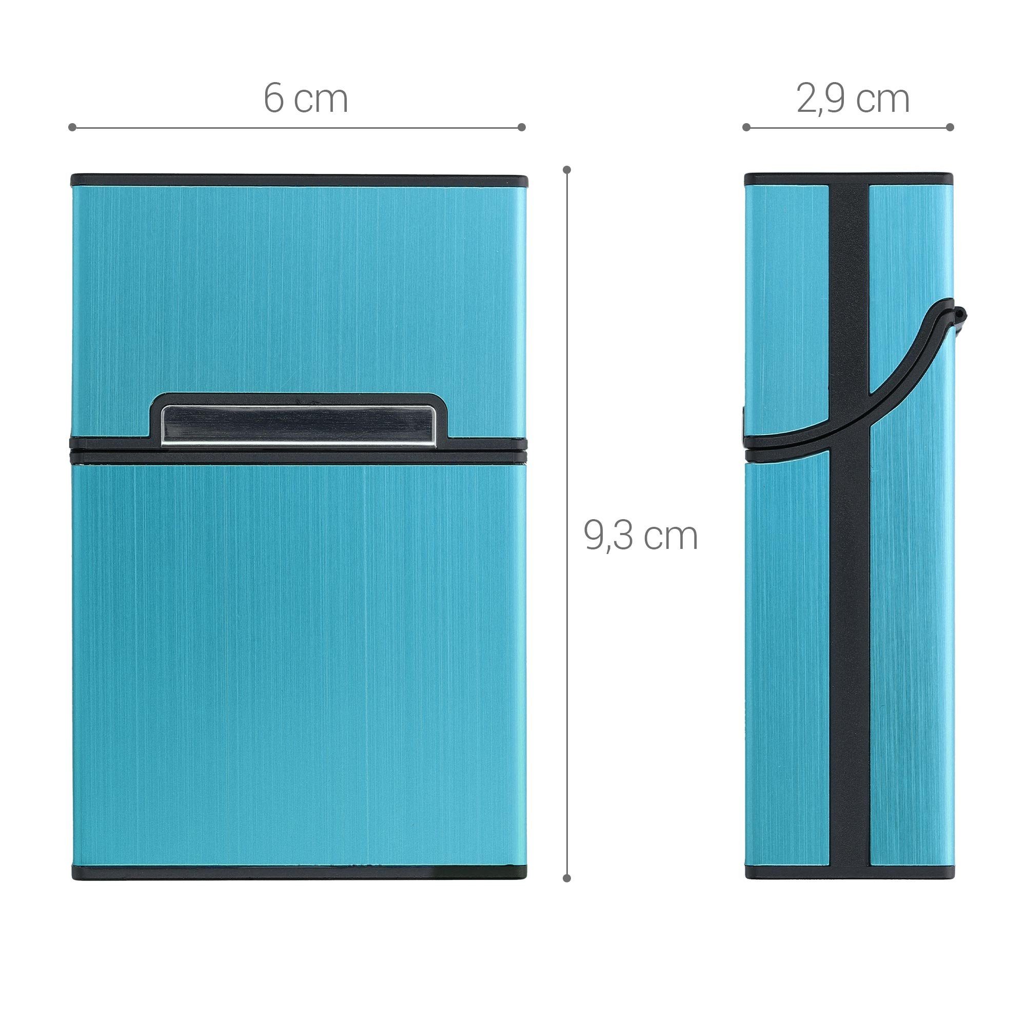 kwmobile Tabakbeutel Zigarettenetui Zigarettenbox Hülle für Zigaretten (1-tlg), aus Aluminium mit Magnetverschluss