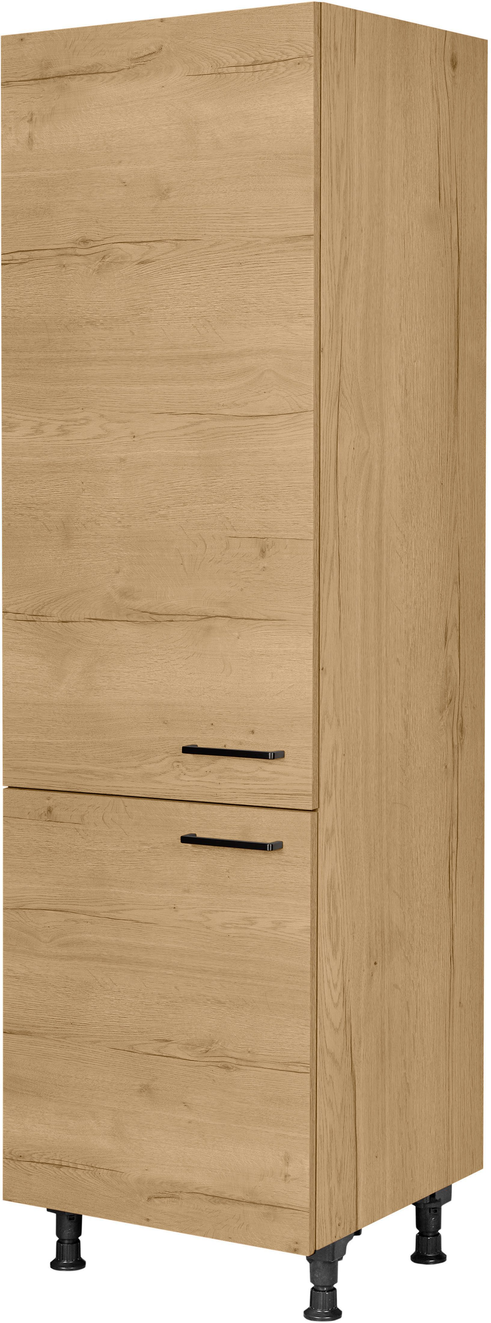 nobilia® Kühlumbauschrank "Structura", mit zwei Türen und zusätzlichem Einlegeboden, vormontiert, Ausrichtung wählbar, Breite/Höhe: 60/216,6 cm
