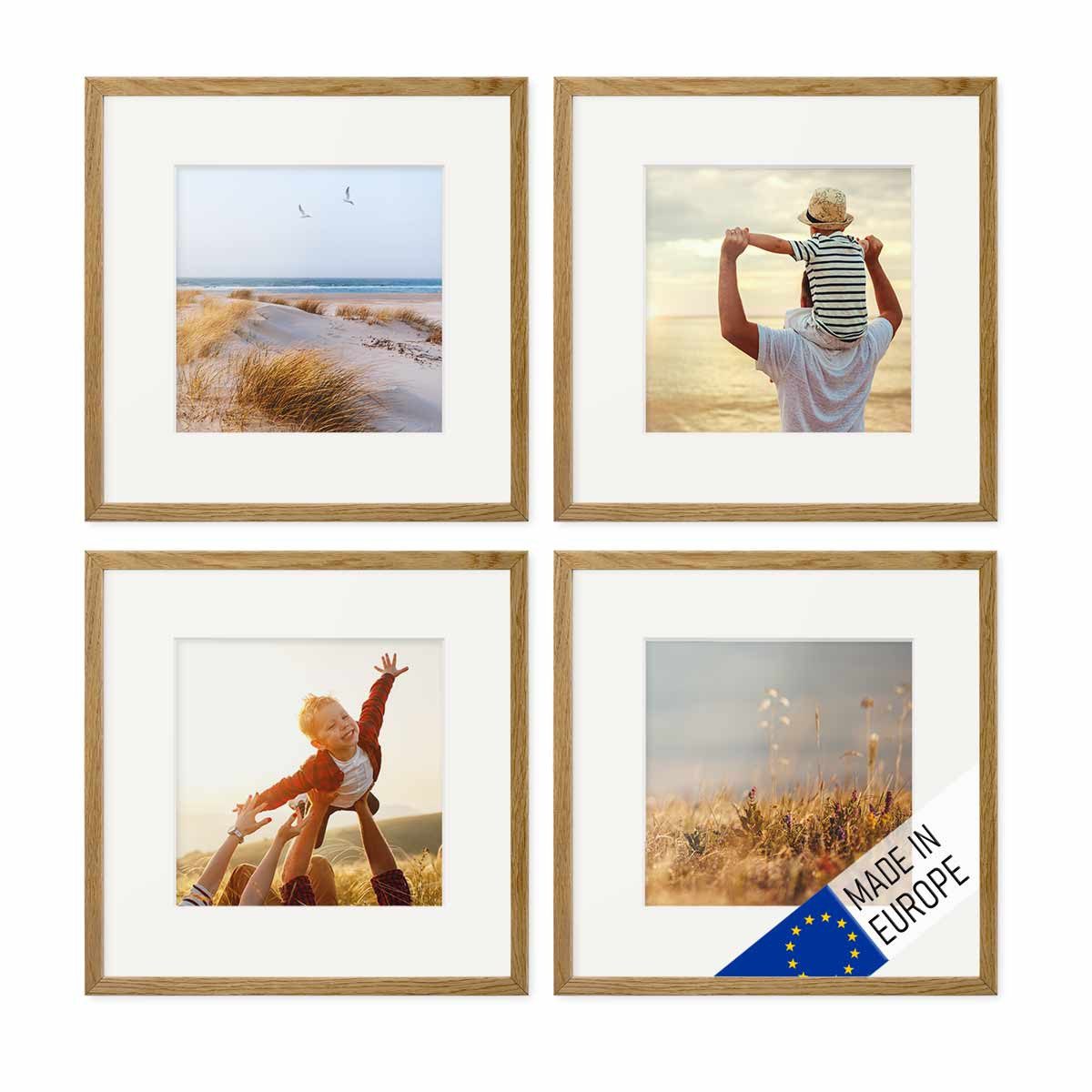 PHOTOLINI Bilderrahmen Echtholz 4er Set 30x30 günstig online kaufen