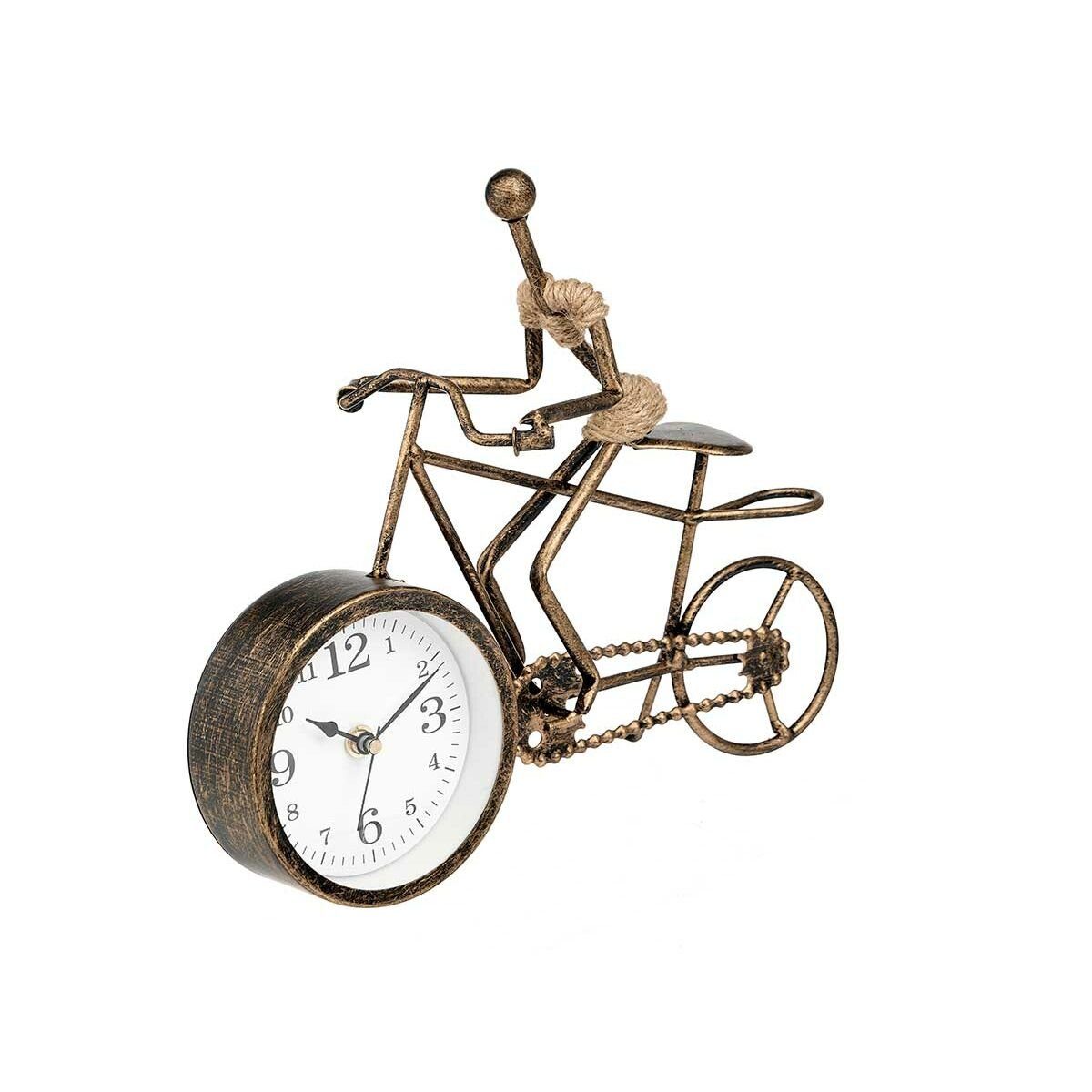 Gift Decor Uhr 10 27 22 Stück Fahrrad Tischuhr cm Metall Bronze x x 4
