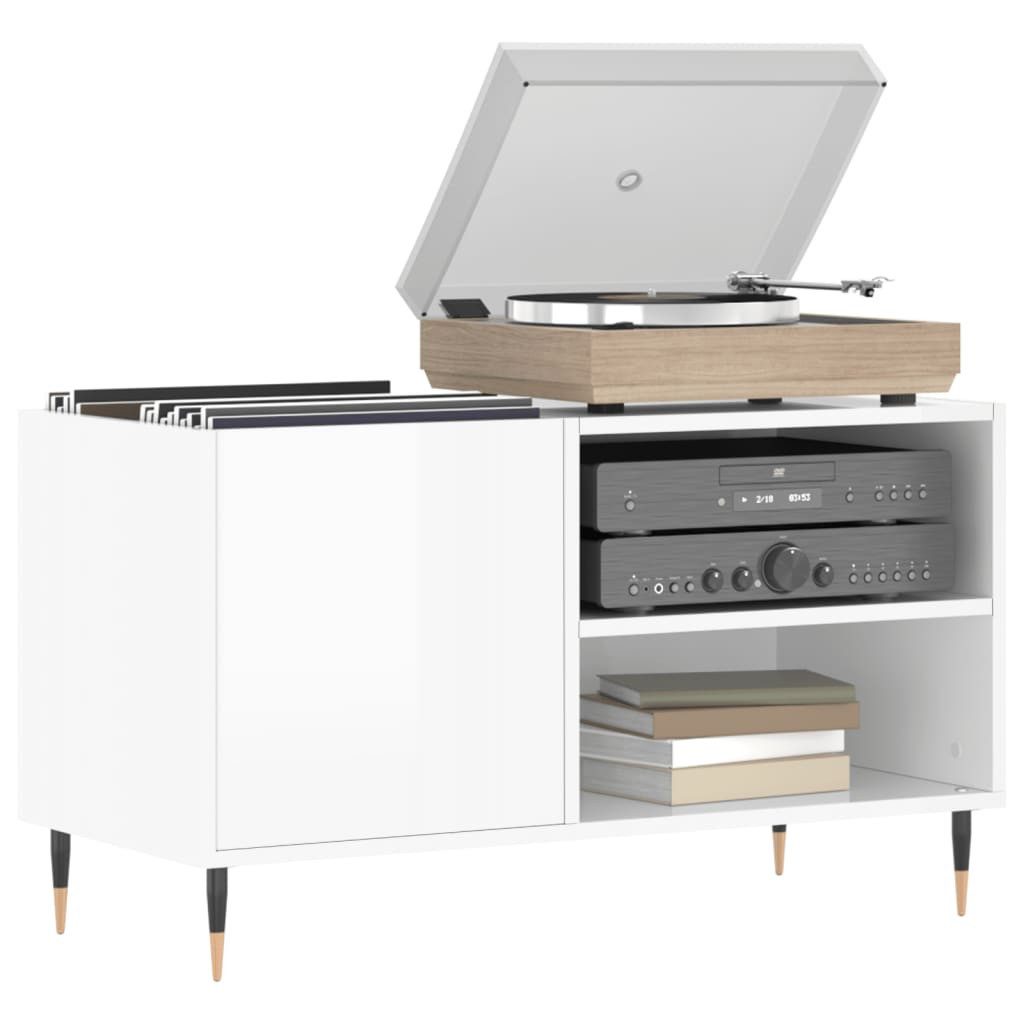vidaXL Media-Regal Plattenschrank Hochglanz-Weiß 85x38x48 cm günstig online kaufen