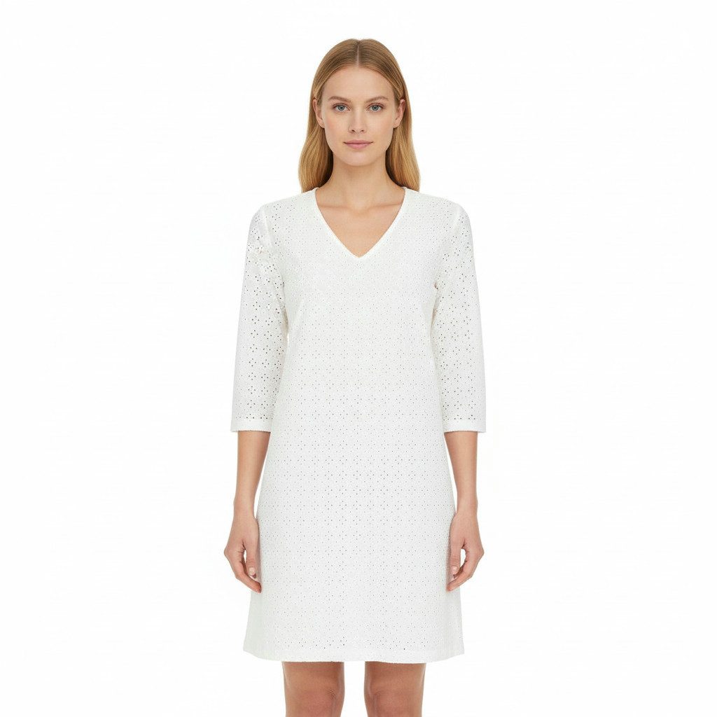 Ringella Tunikakleid Kleid aus gewebter Baumwoll-Spitze mit 3/4 Arm Gefertigt aus 100% Baumwolle