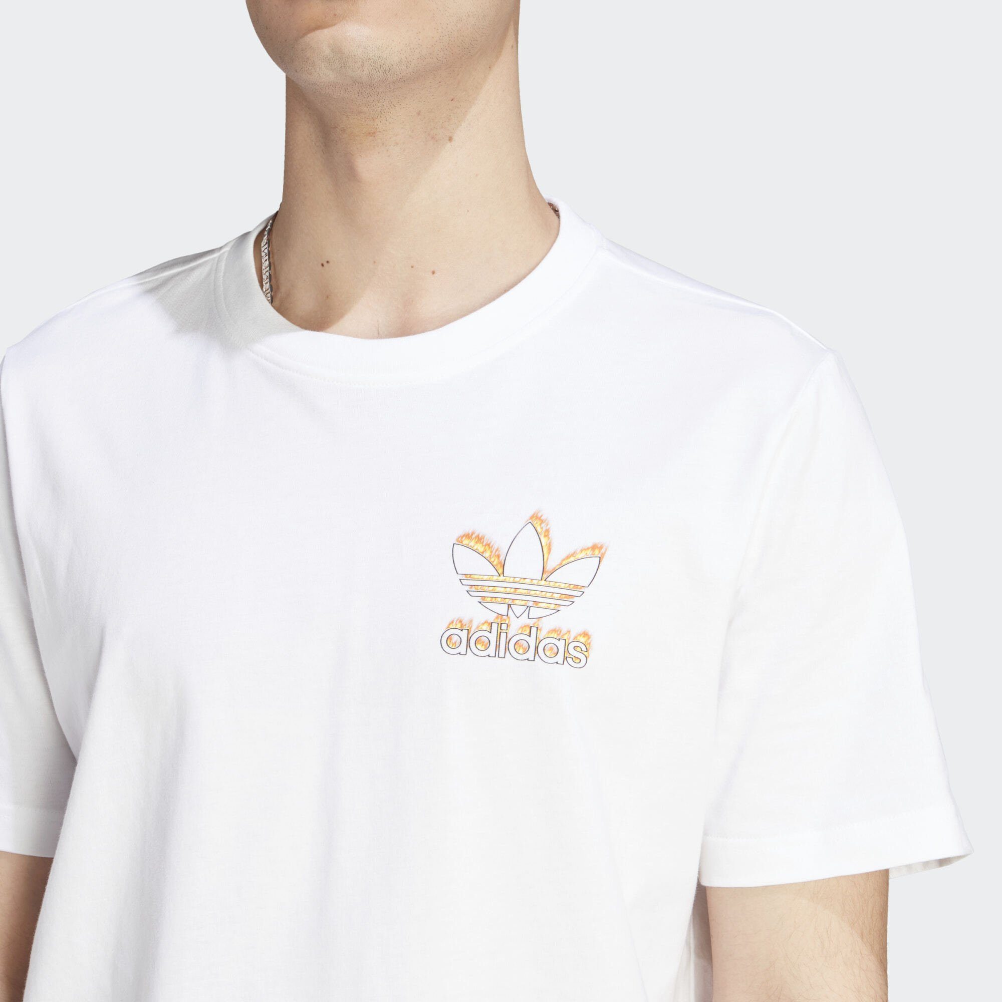 TREFOIL FIRE T-Shirt adidas GRAPHICS T-SHIRT Originals White