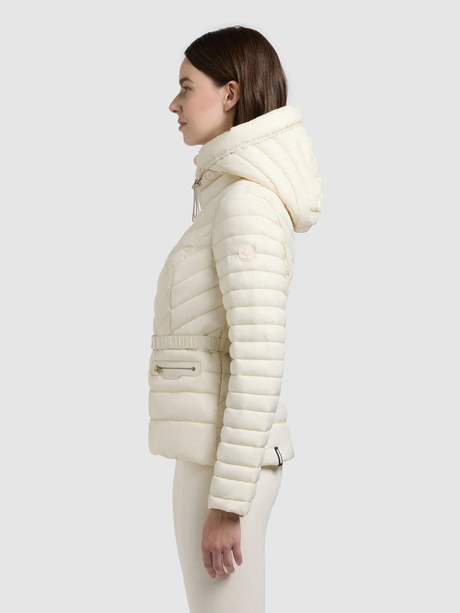 khujo Outdoorjacke Lorella Übergangsjacke mit Kapuze und Taillengürtel
