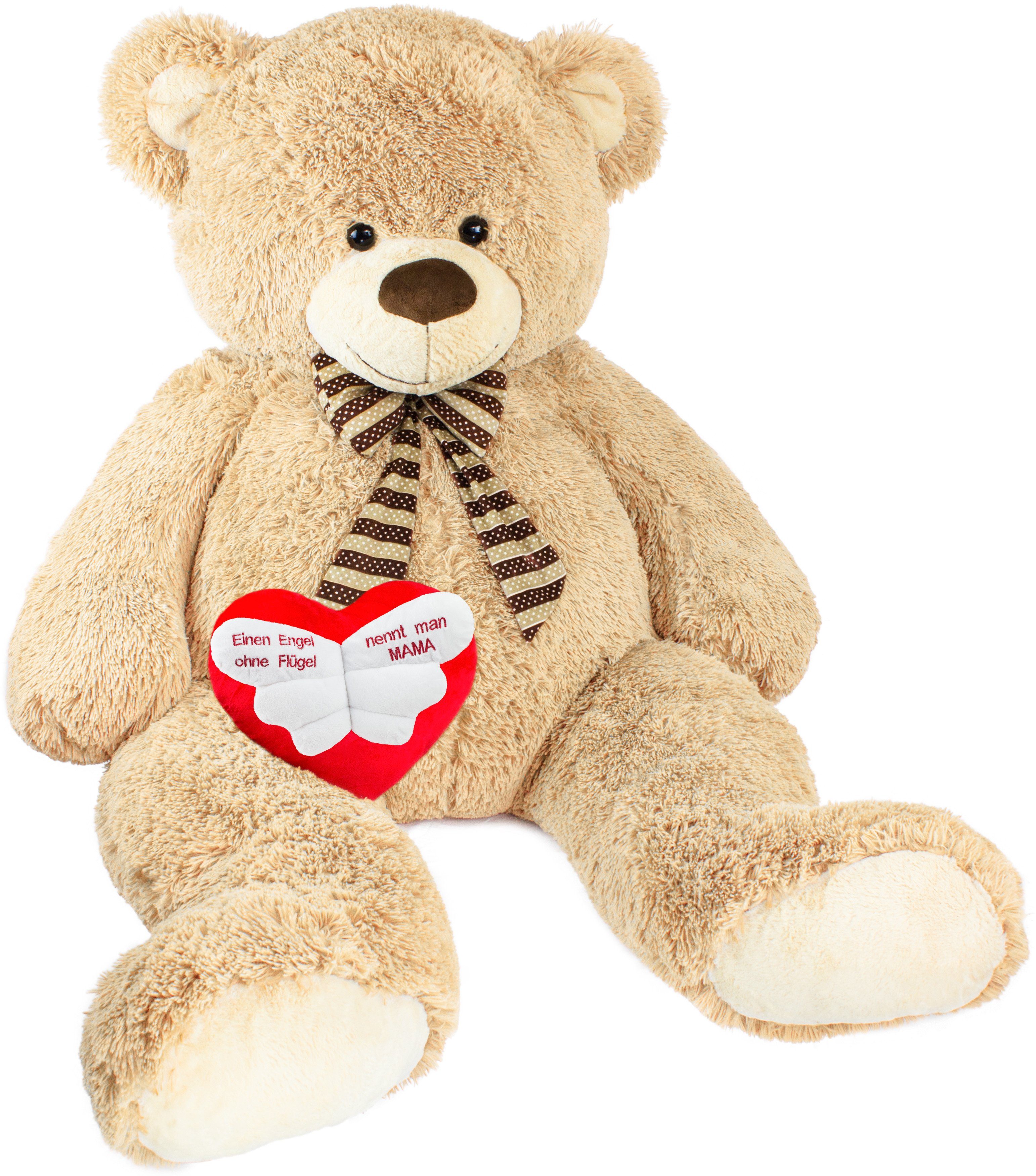 Kuscheltier Riesen XXL Teddybär (150 cm) mit Engelsflügel Herz