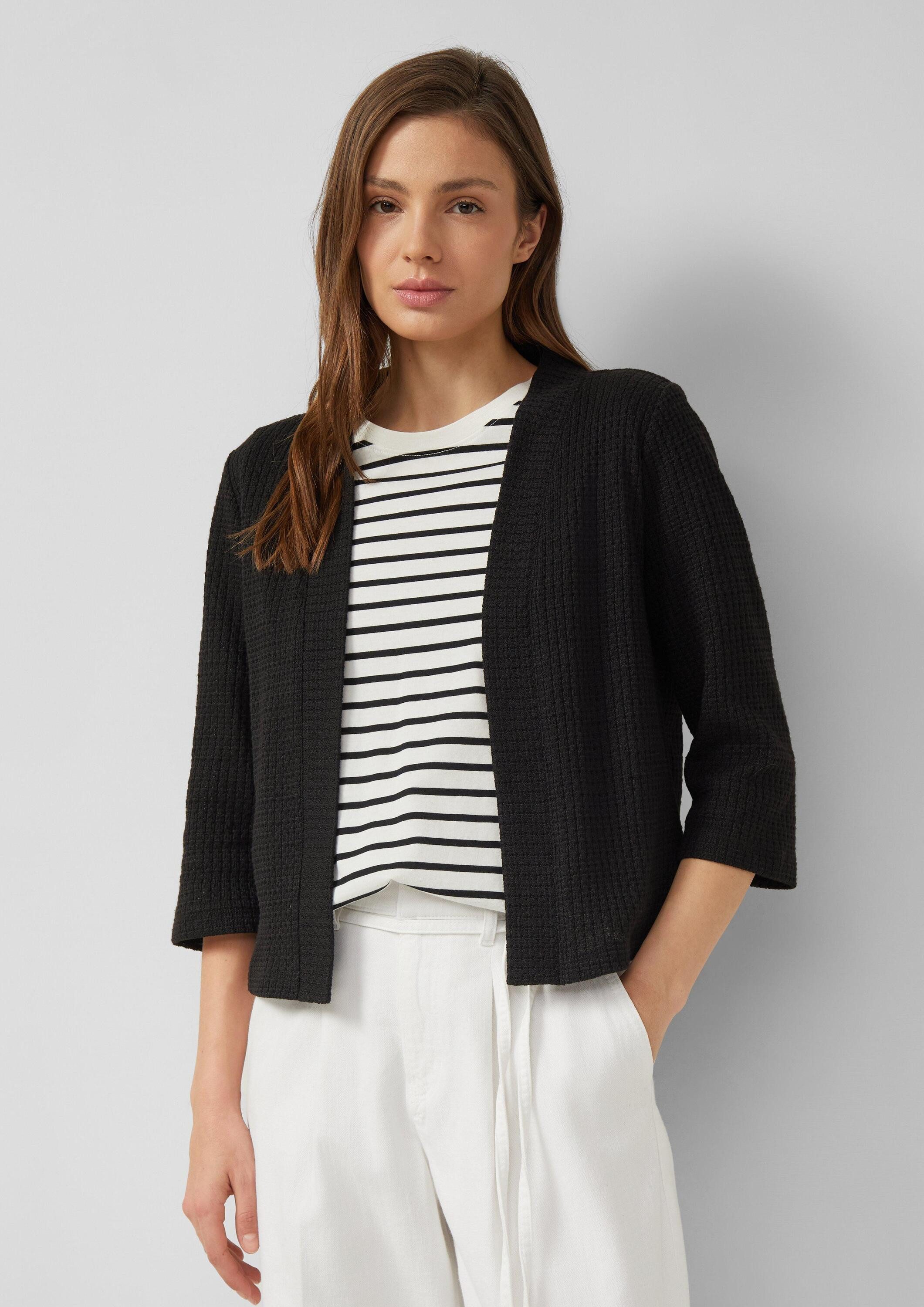 s.Oliver Cardigan Indoor-Jacke Leichte Jacke aus Strukturjersey