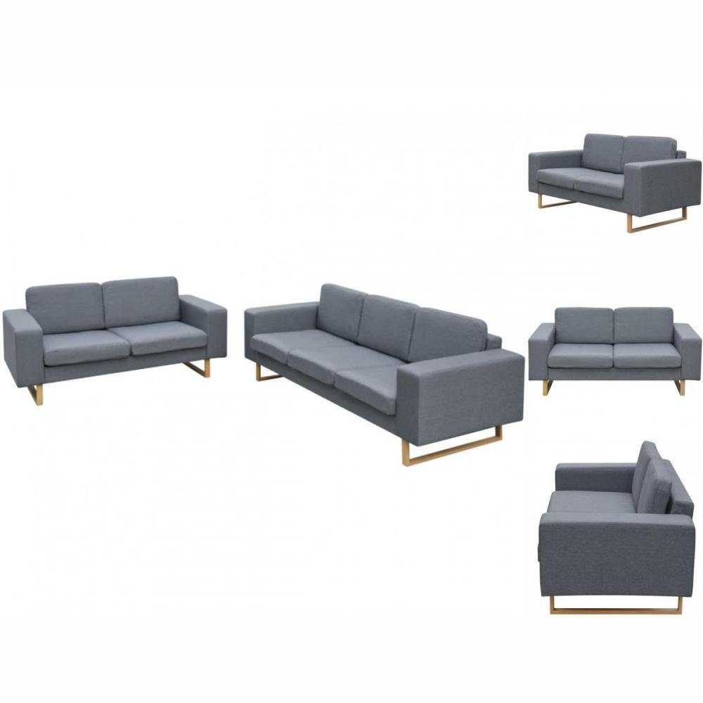 vidaXL Sofa 2-Sitzer und 3-Sitzer Sofa Set Hellgrau