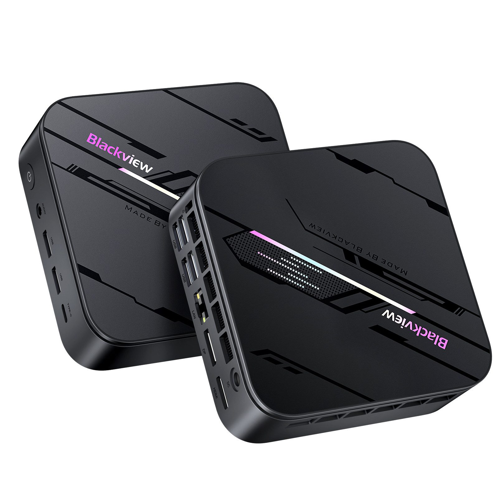 blackview MP100Pro Intel Alder Lake i5-12450H (8C/12T, bis zu 4.4 GHz) Mini-PC (Intel Intel Alder Lake i5-12450H, Intel® UHD Graphics, 16 GB RAM, 512 GB SSD, Windows 11 Pro, 4K UHD/WiFi 6 Gaming PC, Gigabit Ethernet)