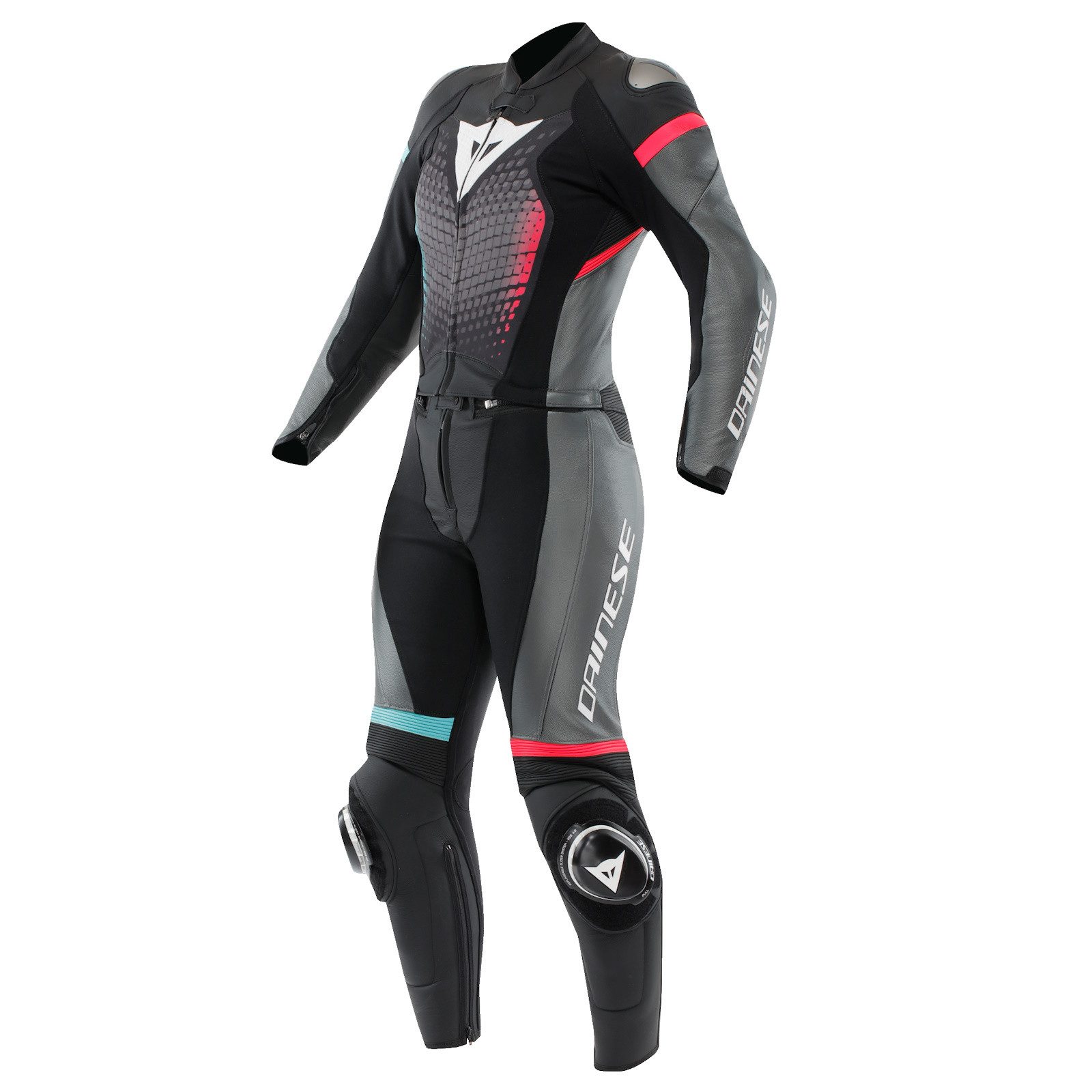 Motorradkombi Dainese Fluminea 2 tlg. Lederkombi Schwarz / Weiss / Anthrazit