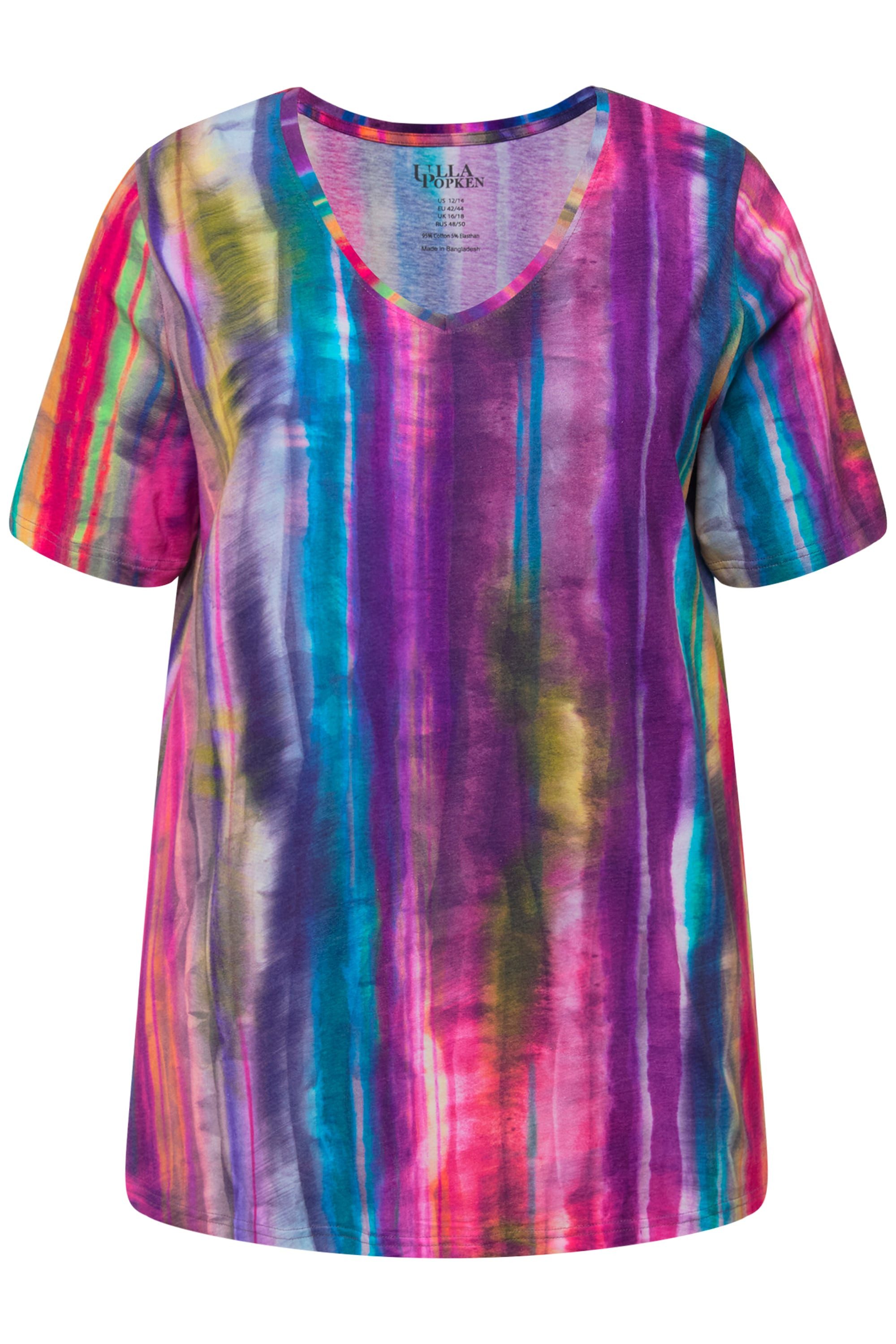 Ulla Popken Longshirt Longshirt Batikdruck A-Linie günstig online kaufen