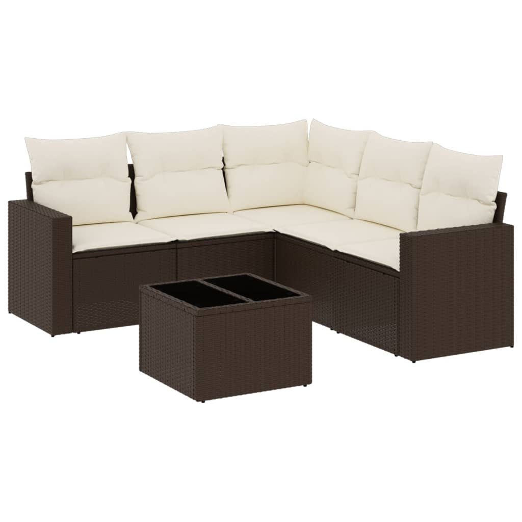 vidaXL Sofaelement 6-tlg. Garten-Sofagarnitur mit Kissen günstig online kaufen
