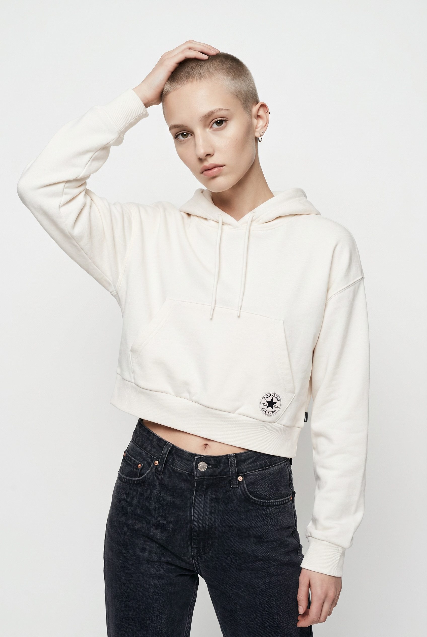 Converse Kapuzensweatshirt WOMEN'S CONVERSE CHUCK TAYLOR BOXY HOODIE mit Kordelzug, hoch geschlossener Ausschnitt, weite Ärmel