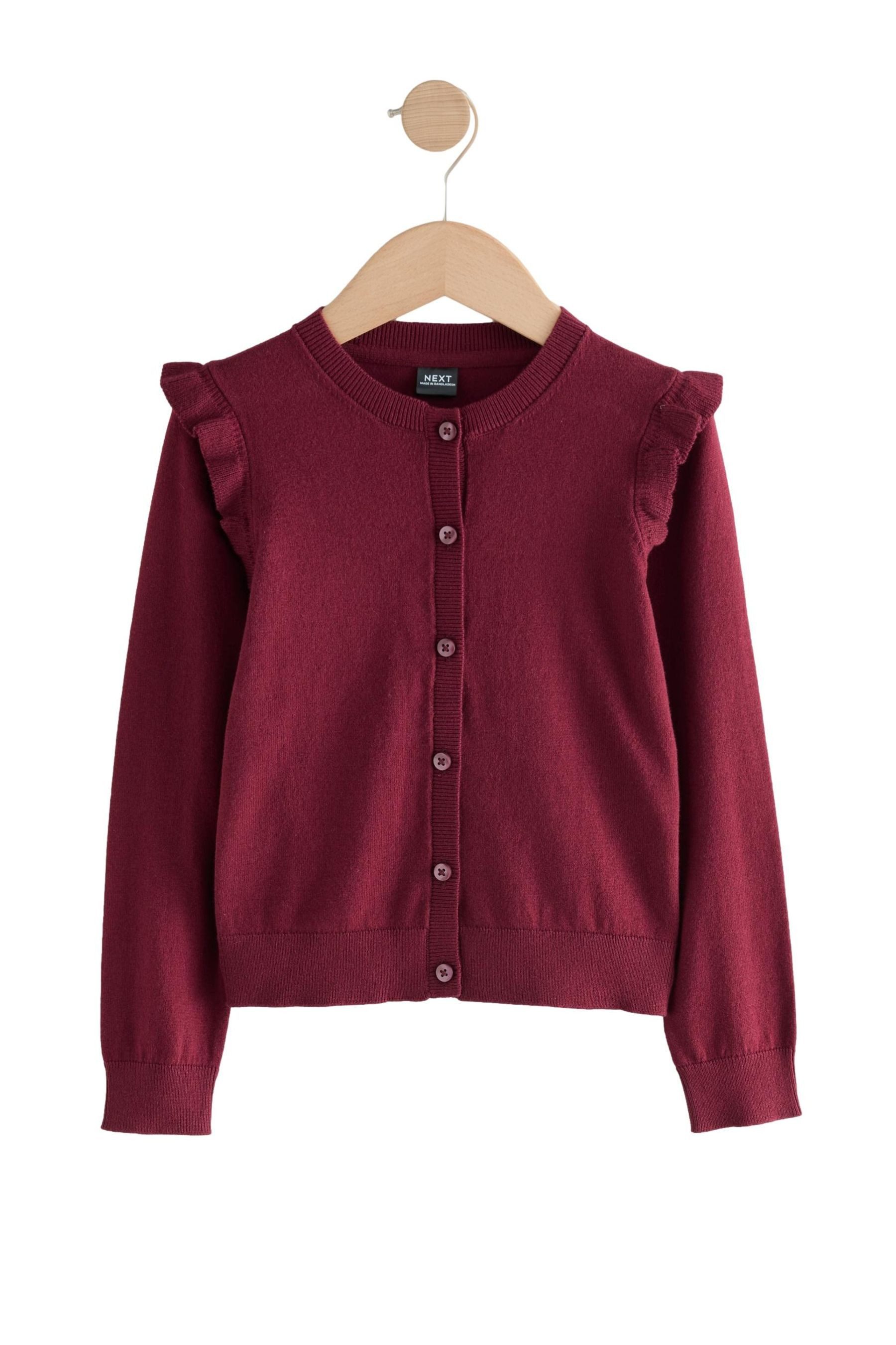 Next Strickjacke Schul-Strickjacke mit gerüschten Schultern (1-tlg)