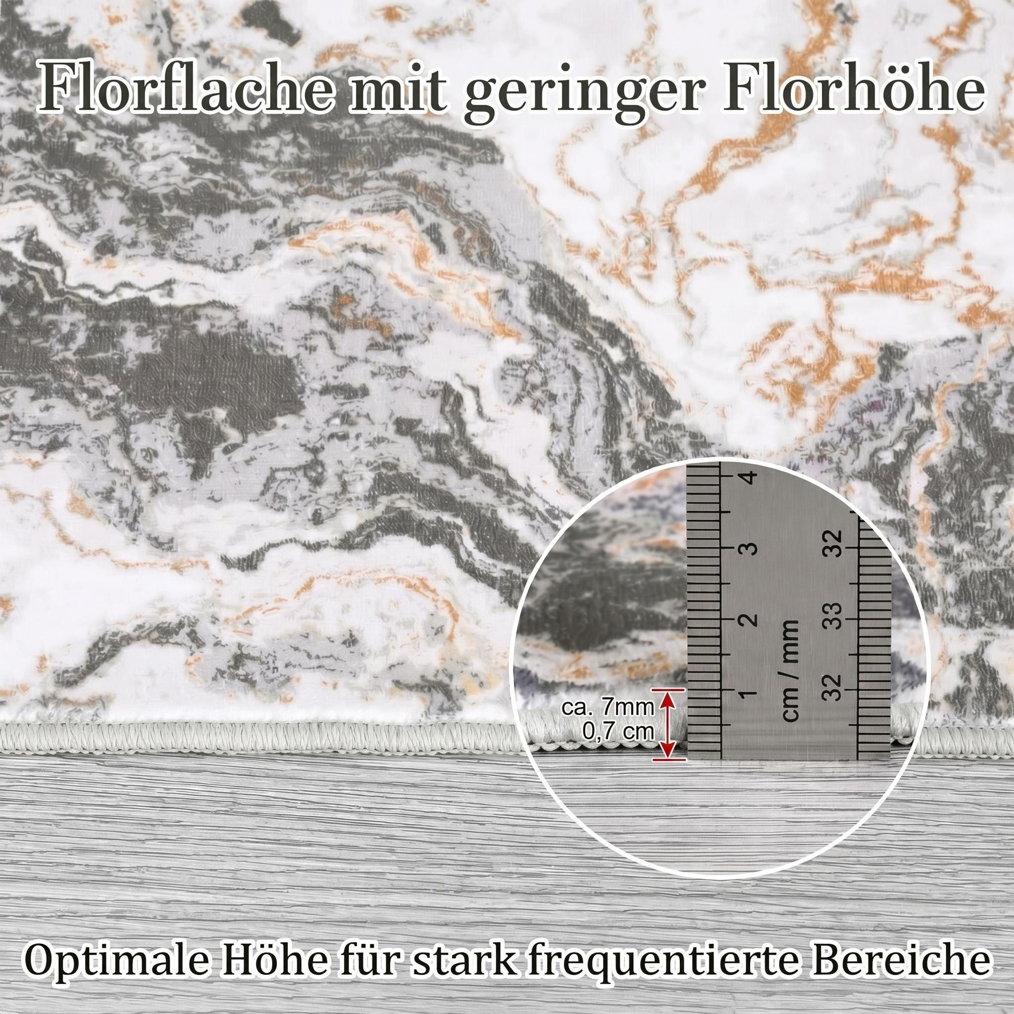 GarveeMore Teppich mit abstraktem Muster für Wohnzimmer & Schlafzimmer & Flur, rechteckig, Höhe: 7 mm, faltbar, waschmaschinengeeignet, Anti-Rutsch-Unterseite – Bild 4 von 5