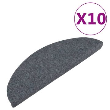 Teppich Stufenmatten Selbstklebend 10 Stk Grau 56x17x3 cm, vidaXL, Höhe: 3 mm