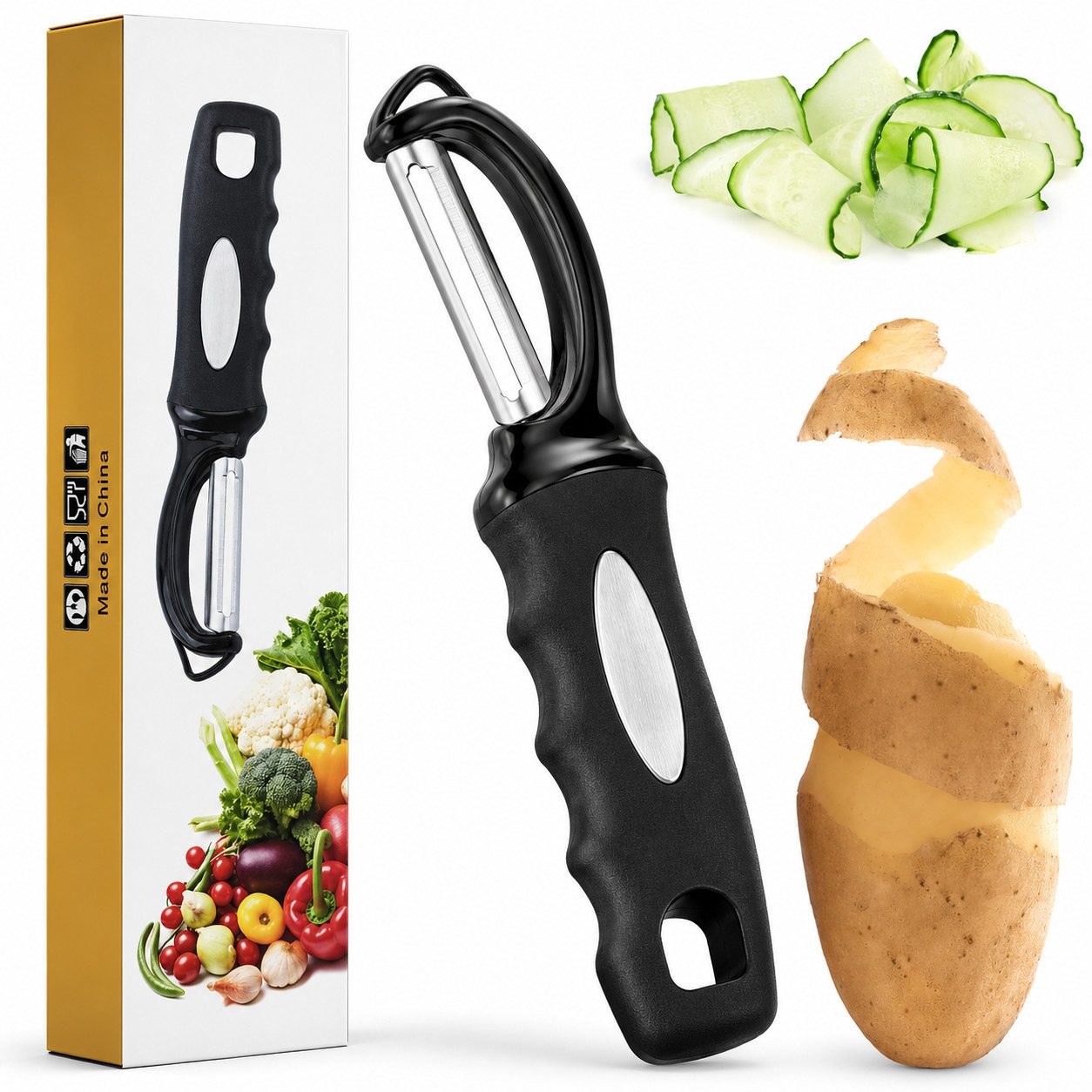 Forrlite Sparschäler Sparschäler Profi Pendelklinge für Kartoffeln, Spargel, Obs