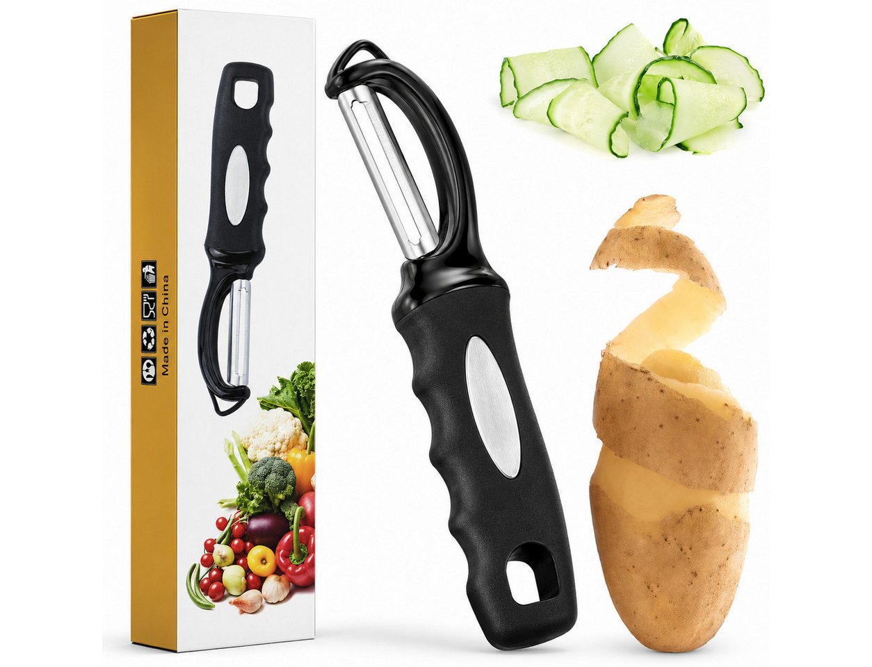 Forrlite Sparschäler Sparschäler Profi Pendelklinge für Kartoffeln, Spargel, Obst & Gemüse, (Sparschäler 2er Set Edelstahl Y- & I-Form Gemüseschäler für Obst Gemüse Kartoffeln)