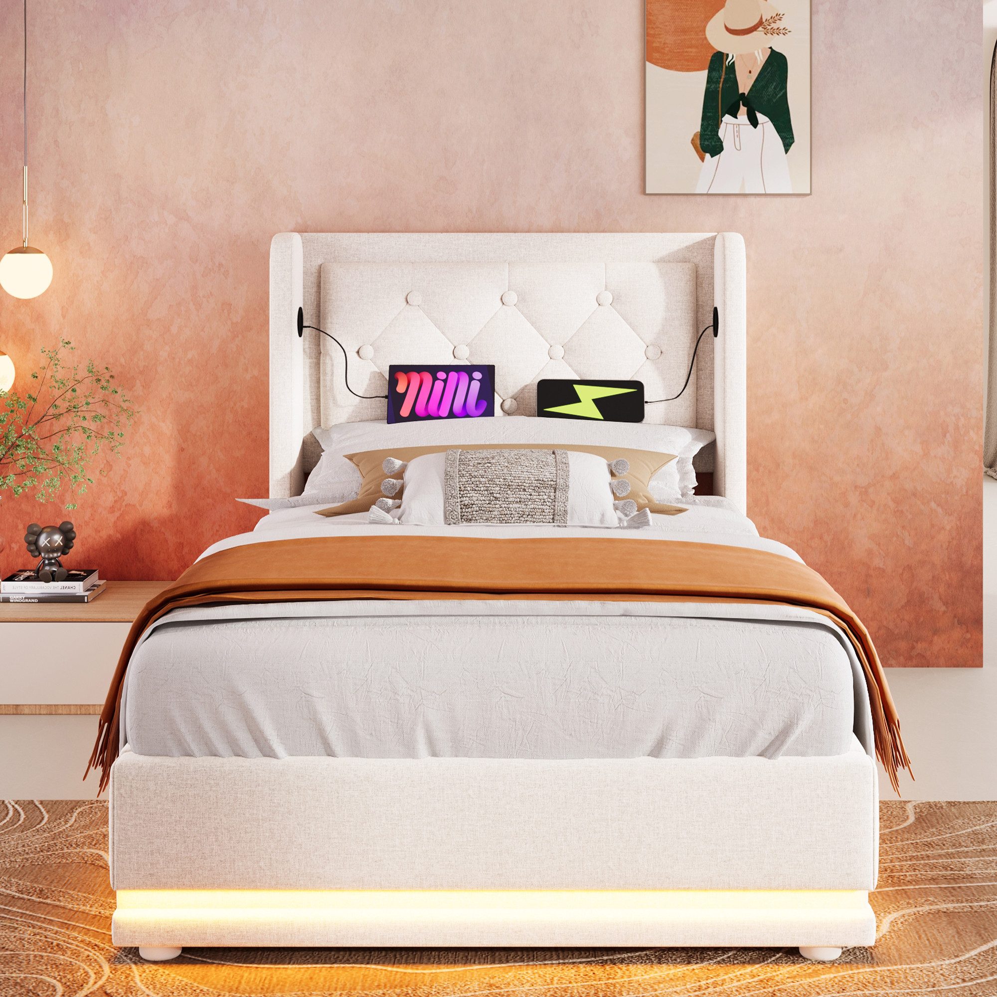 REDOM Polsterbett Jugendbett Bett Stauraumbett gepolsteres günstig online kaufen