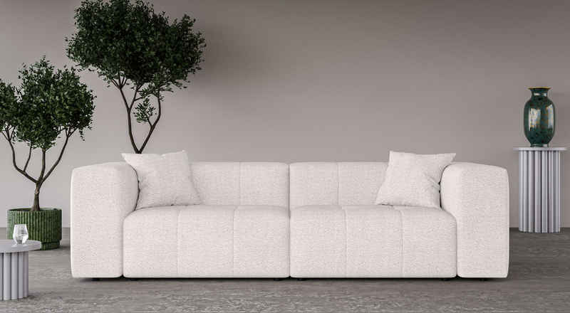 Home affaire 3-Sitzer ERIZ Big Sofa, XXL, auch in Bouclé, moderne Steppung, incl. 2 Zierkissen, B/T/H: 278/104/70 cm