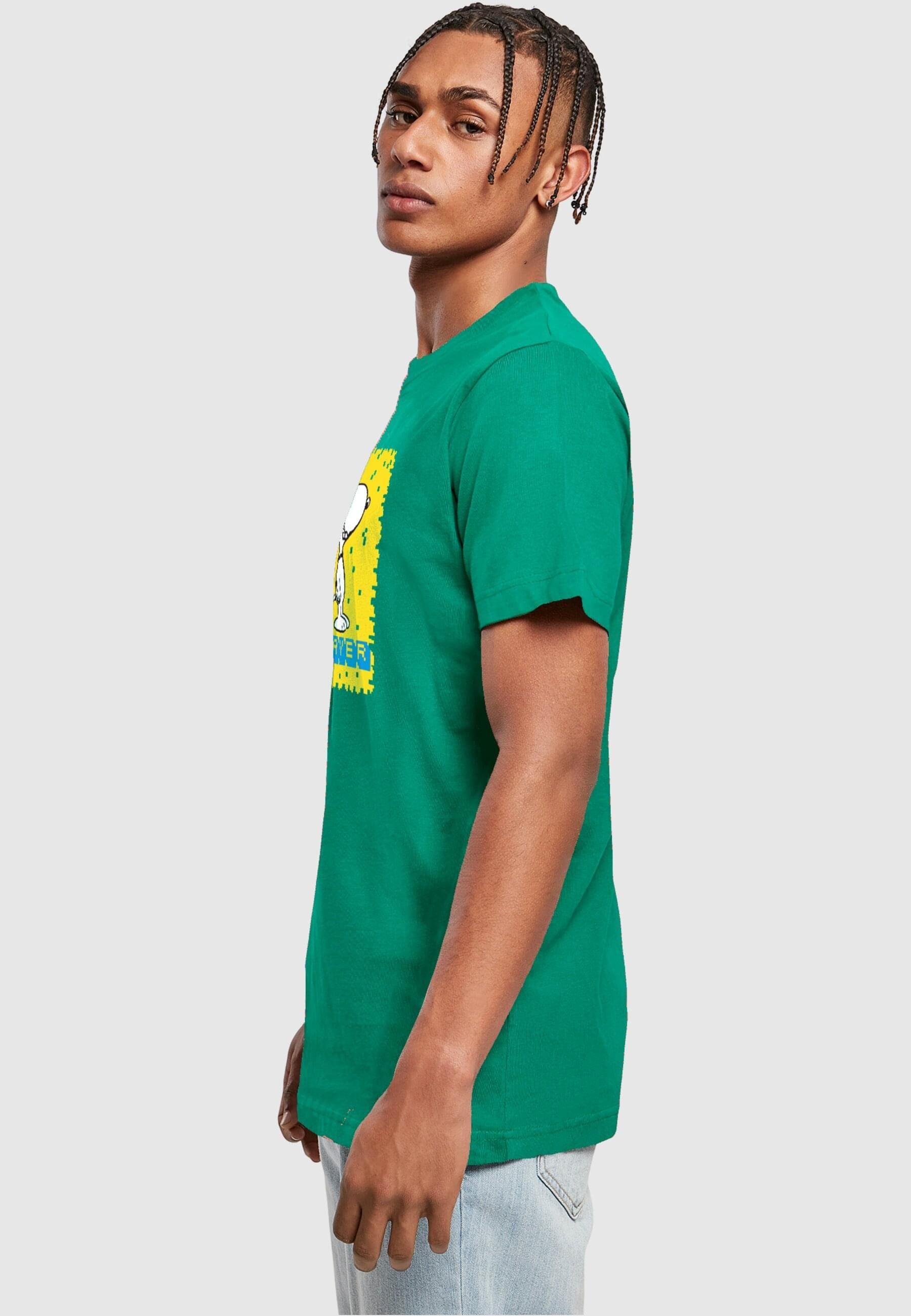 Merchcode T-Shirt Herren Peanuts - T-Shirt Player (1-tlg) Neck Round forestgreen