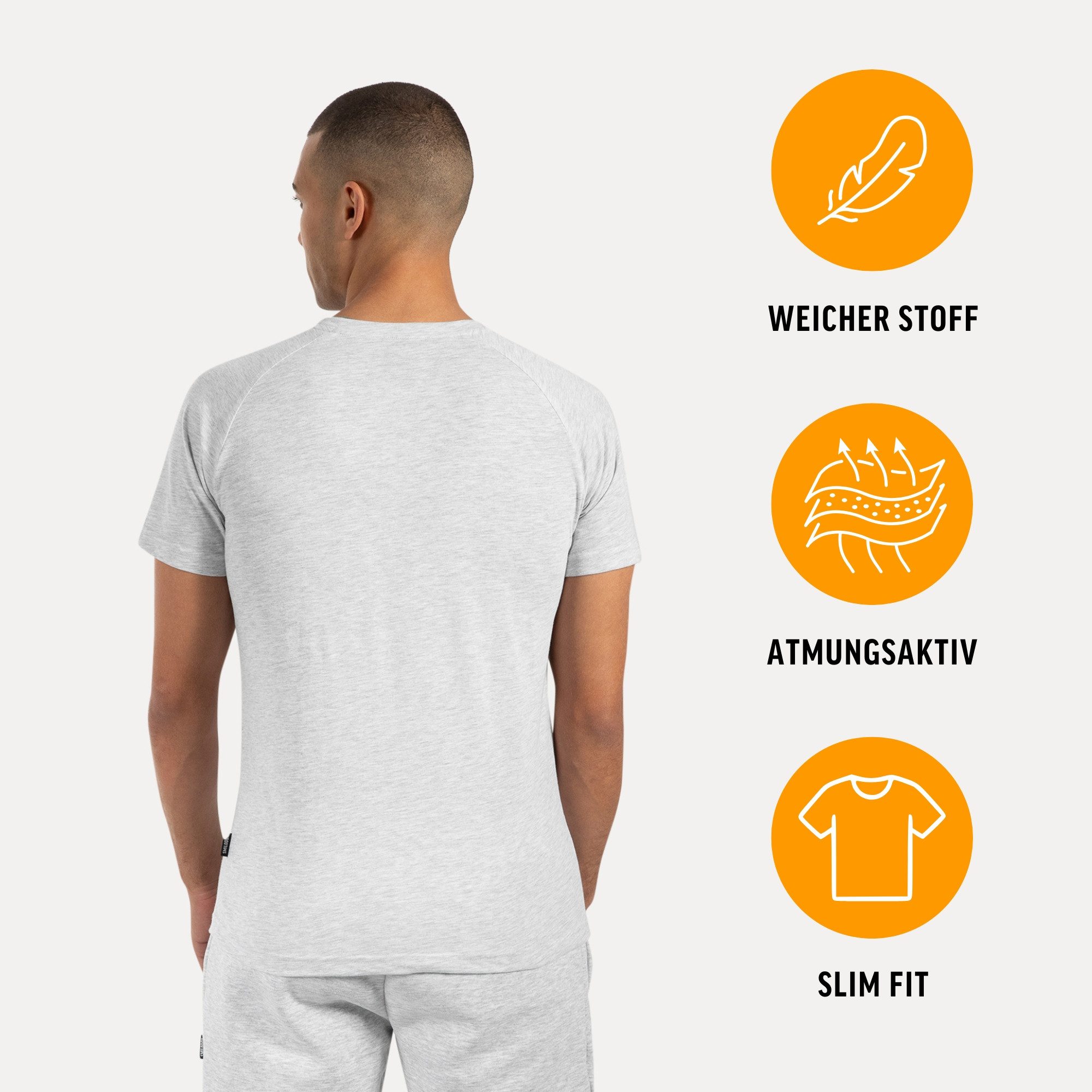 Smilodox T-Shirt Thilo, Schlichtes Shirt, Metallabel, Hochwertigs Kurzarmsh günstig online kaufen