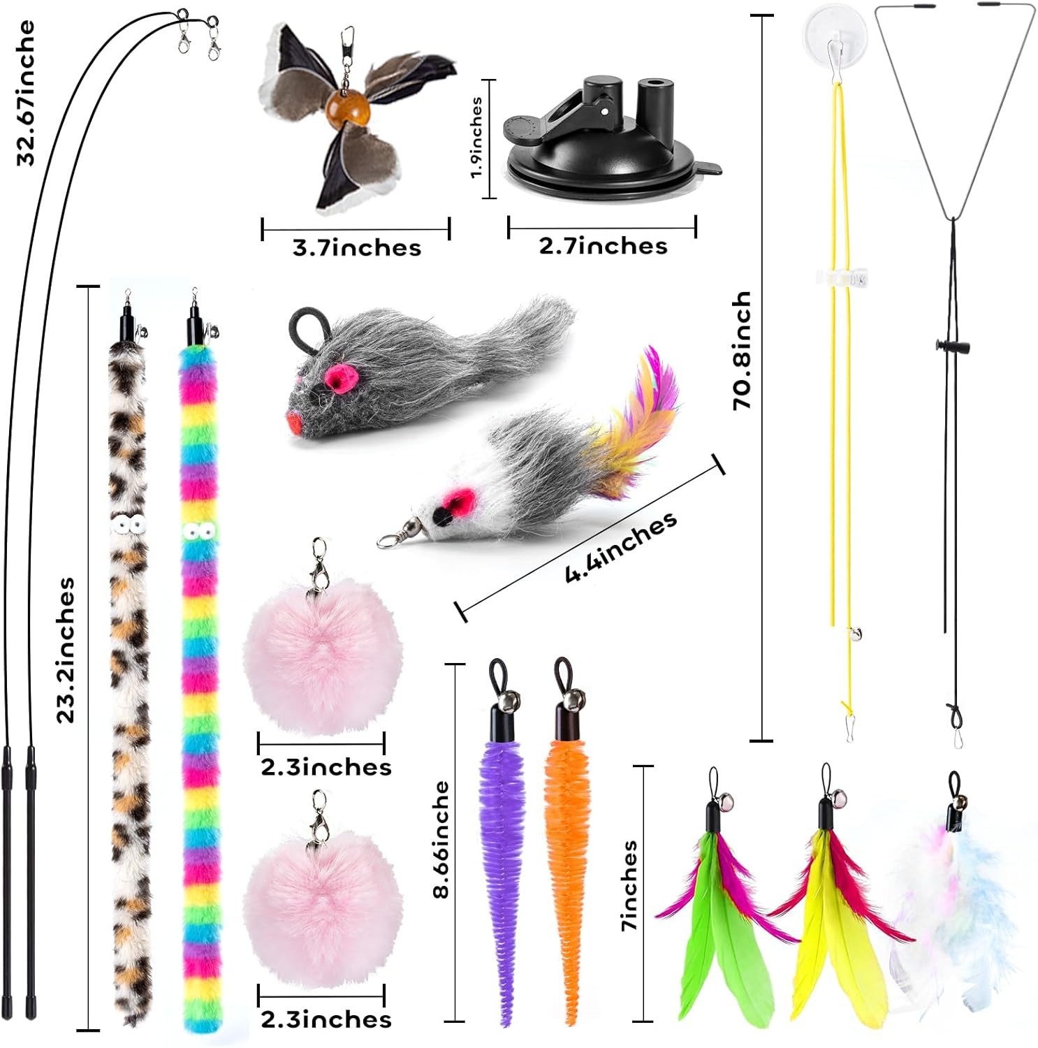 Beaface Tier-Beschäftigungsspielzeug Katzenangel Spielzeug mit Saugnapf und günstig online kaufen