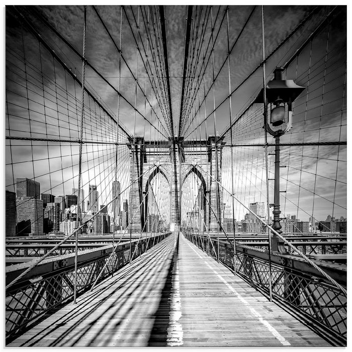 Artland Glasbild New York City Brooklyn Bridge Amerika (1 St) in verschiedenen Größen