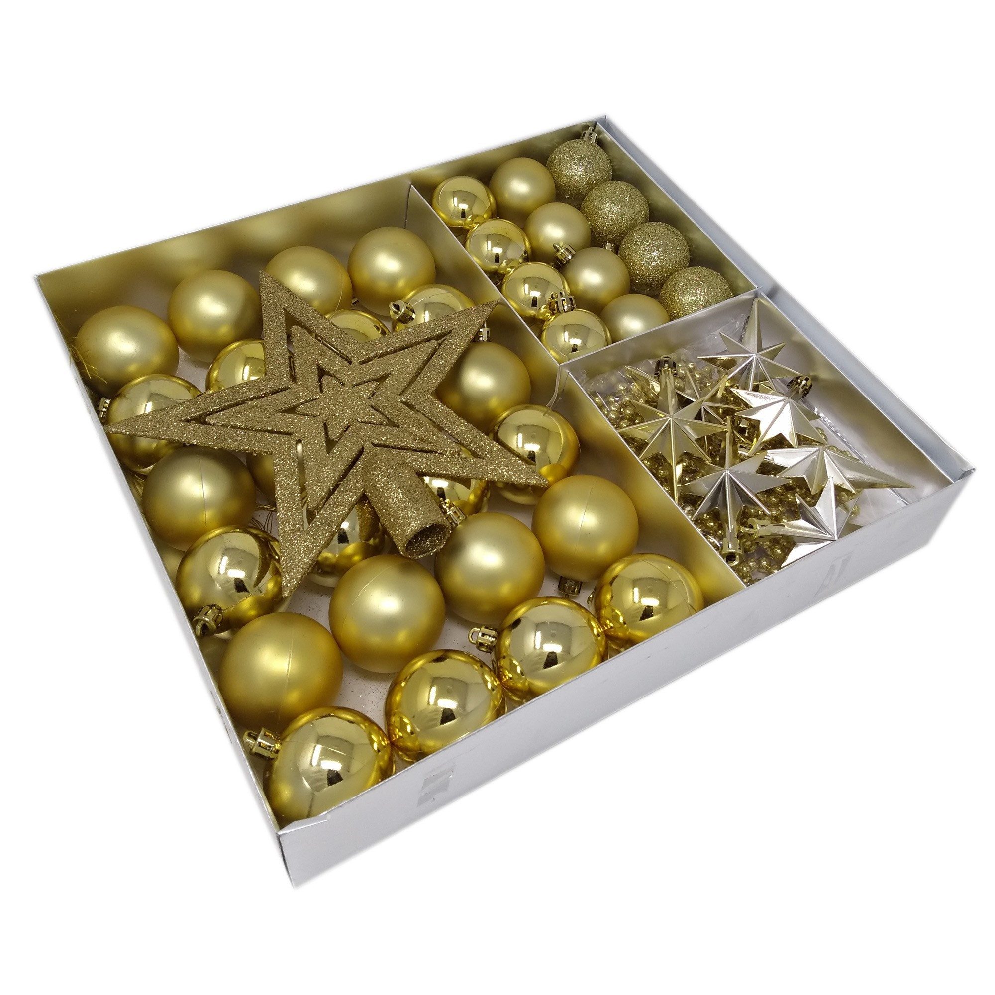 ToCi Christbaumschmuck 45 tlg. Set Weihnachtskugeln Gold Christbaumkugeln B günstig online kaufen