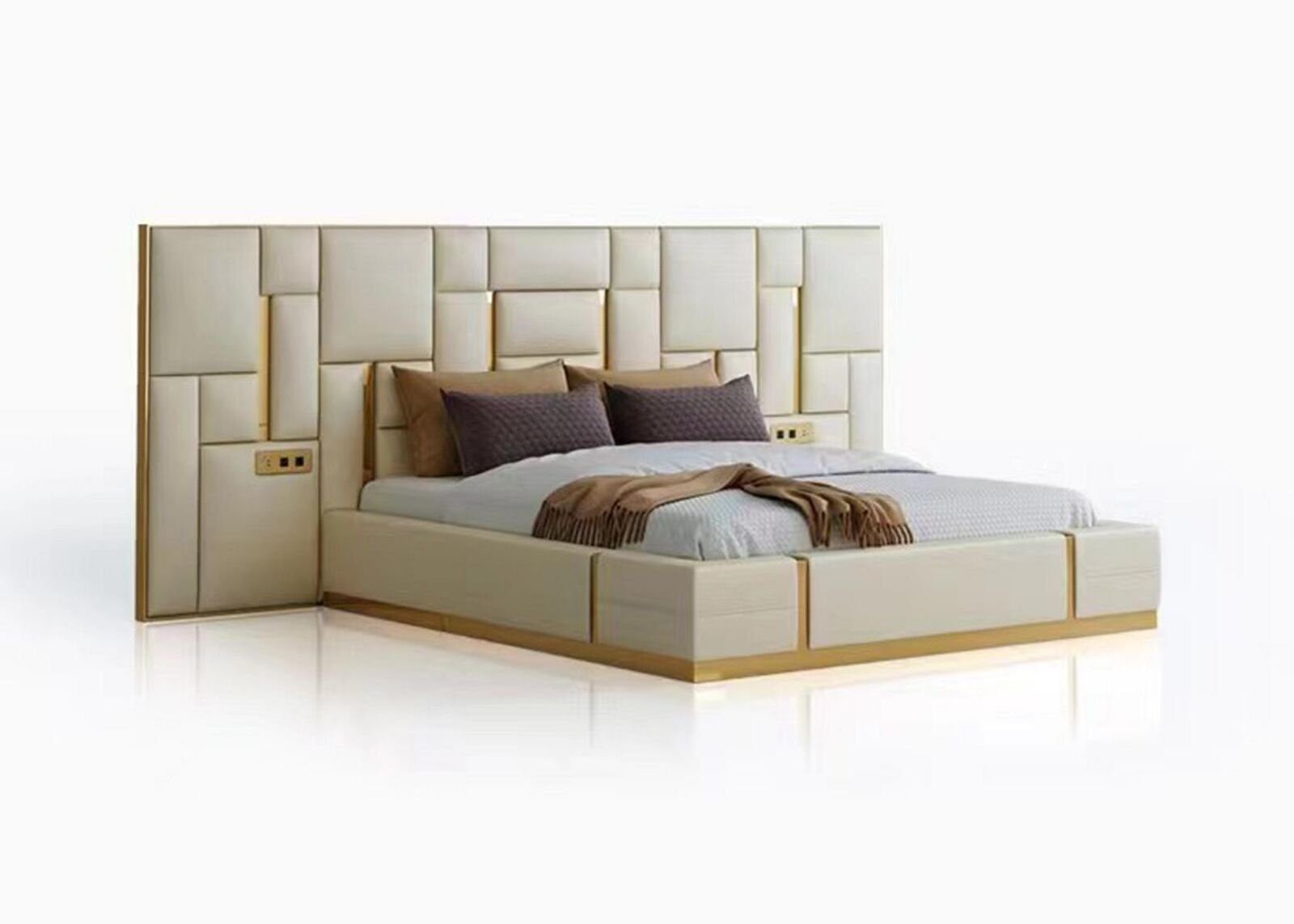 JVmoebel Schlafzimmer-Set in Design 3 1x tlg. Nachttische Set Möbel Nachttische), Bett 2x Möbel Europa + (3-St., Komplett Made Schlafzimmer Betten