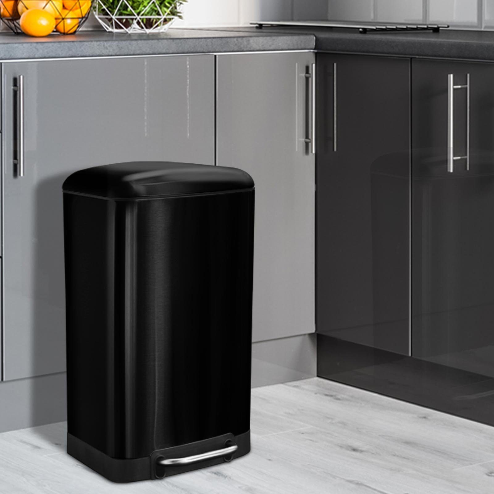 casa pura Mülleimer Cubo, Abfallbehälter aus Edelstahl, 2 Farben, 30 Liter