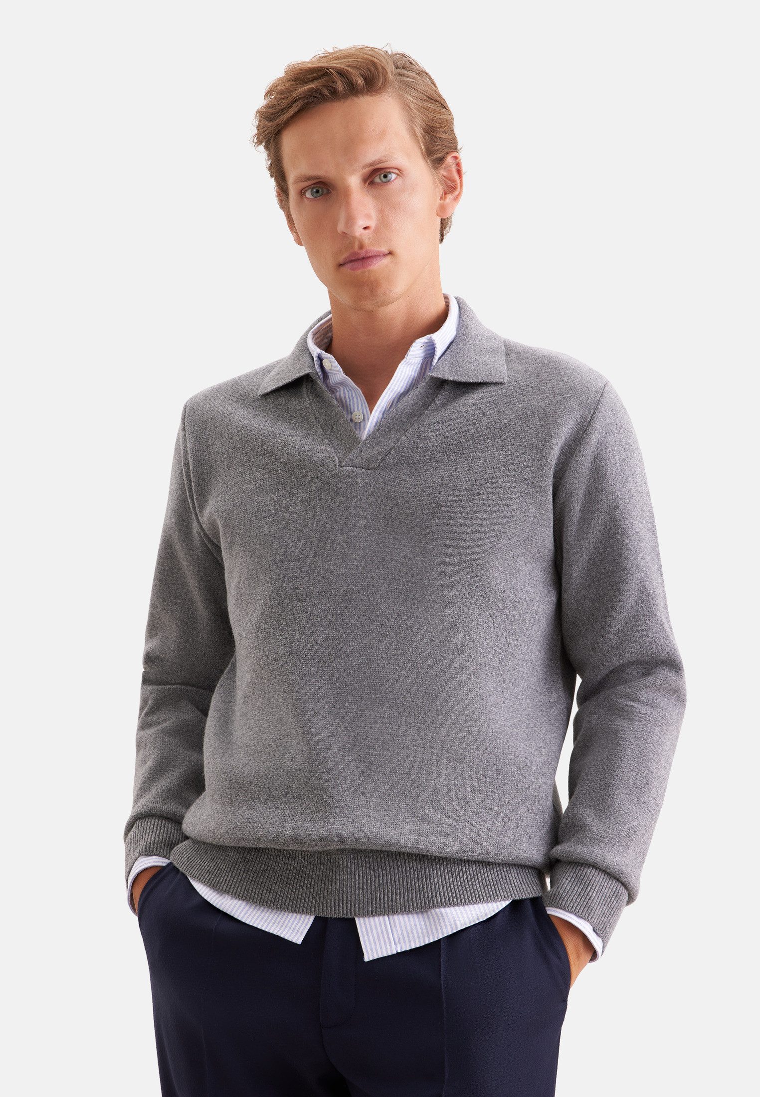 seidensticker Strickpullover Schwarze Rose 1/1 Kragen Uni