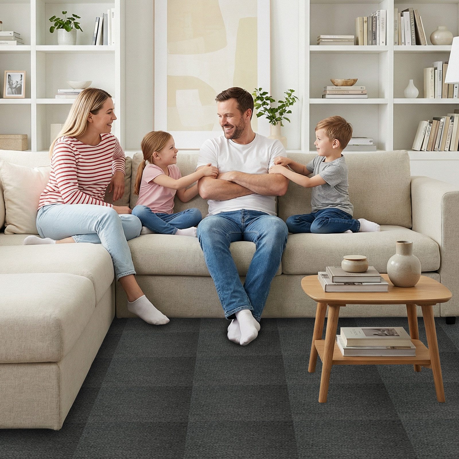 Youyijia Teppichfliese Teppichfliesen 50x50 cm 20er Set für Wohnung Büro selbstverlegend