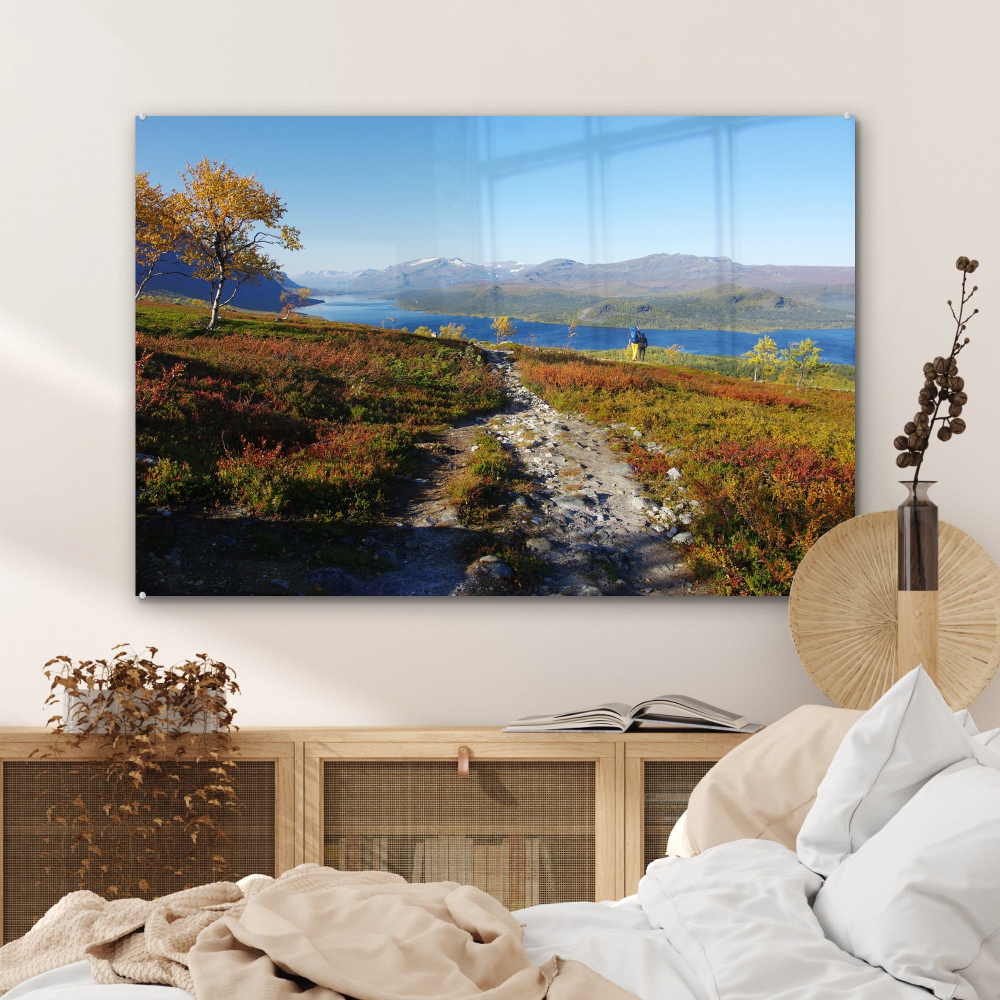 St), Wohnzimmer Herbstlandschaft Klarer Sarek-Nationalparks der Himmel & Acrylglasbilder des (1 über Schlafzimmer Acrylglasbild in, MuchoWow