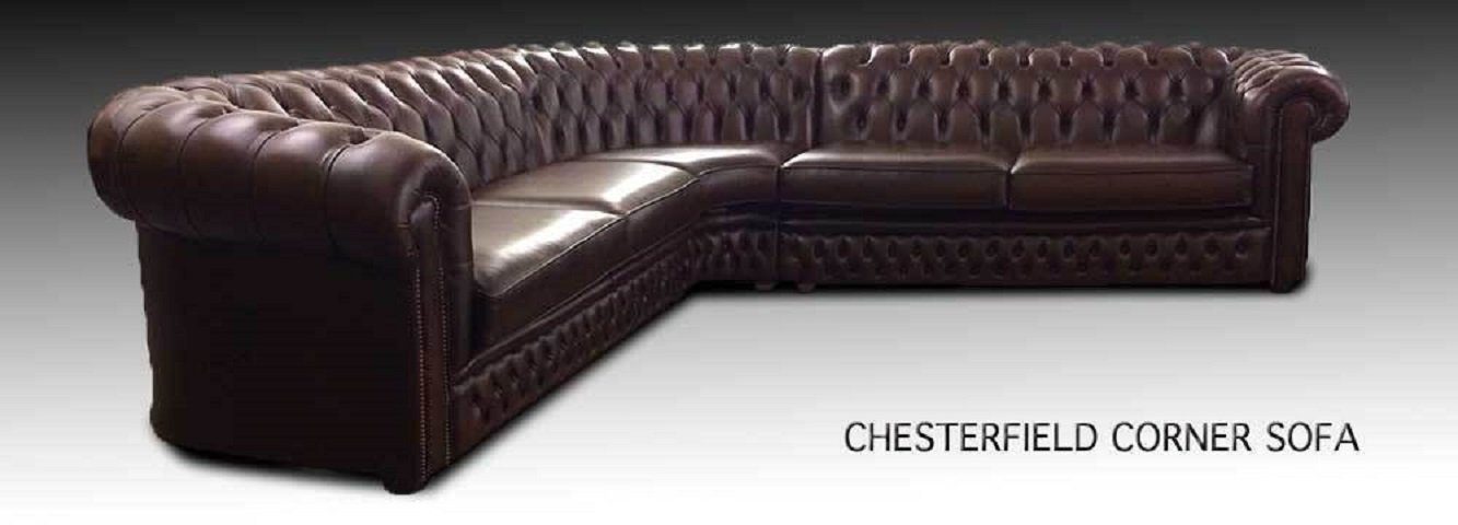 Leder JVmoebel Ecksofa Leder Couch 100% Design Sofort Ecksofa Chesterfield Polster