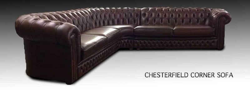 JVmoebel Ecksofa Chesterfield Ecksofa Couch Leder Polster Design 100% Leder Sofort