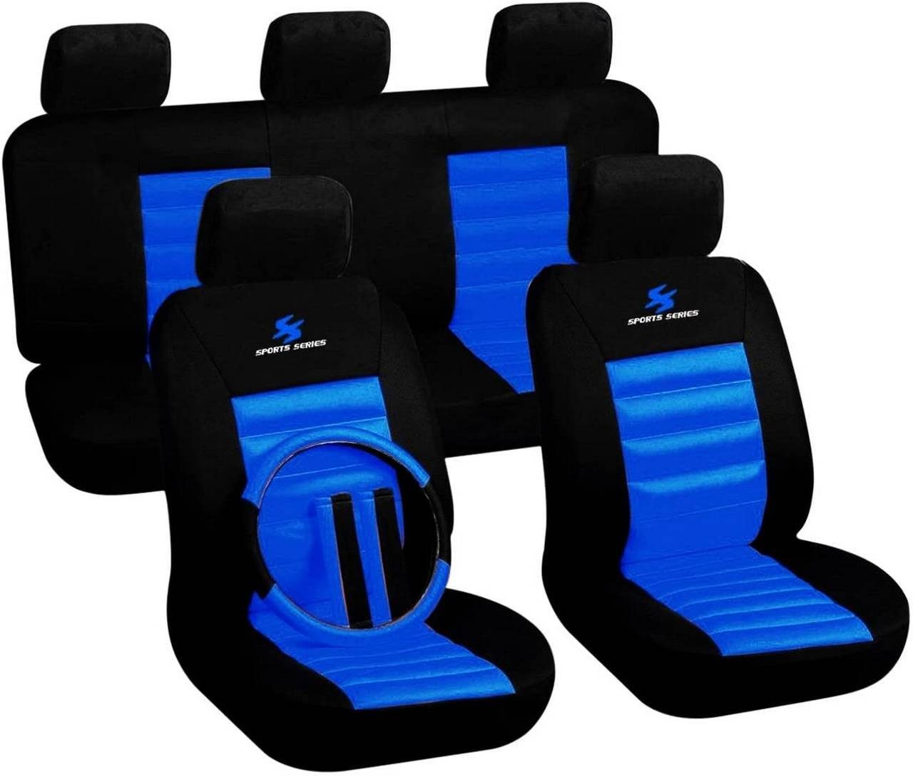 CarXS Autositzbezüge Leopardenmuster Komplett-Set - Inklusive Gurtpolster & Lenkradbezug Hot Pink