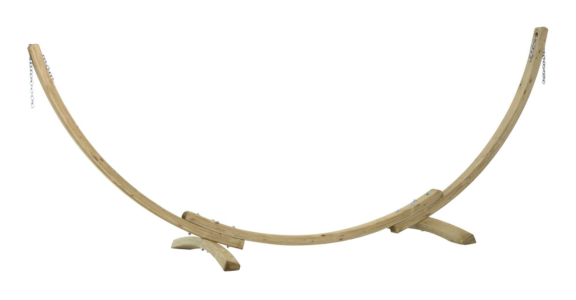 CONACORD Hängematte Hängemattengestell Premium Holz Gestell für Hängematte Hängeliege von 250-310cm bis 160 kg, variable Einstellung der Kettenlänge für Hängematten von 250 bis 310 cm