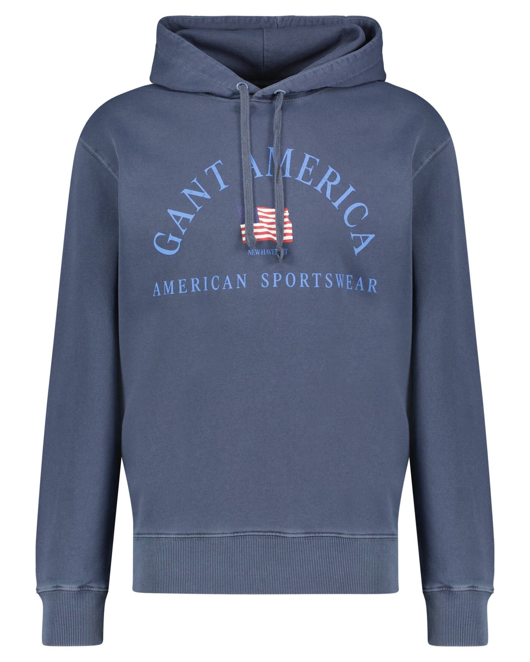 Gant Sweatshirt marine USA Herren (52) SUNFADED (1-tlg) Hoodie GANT