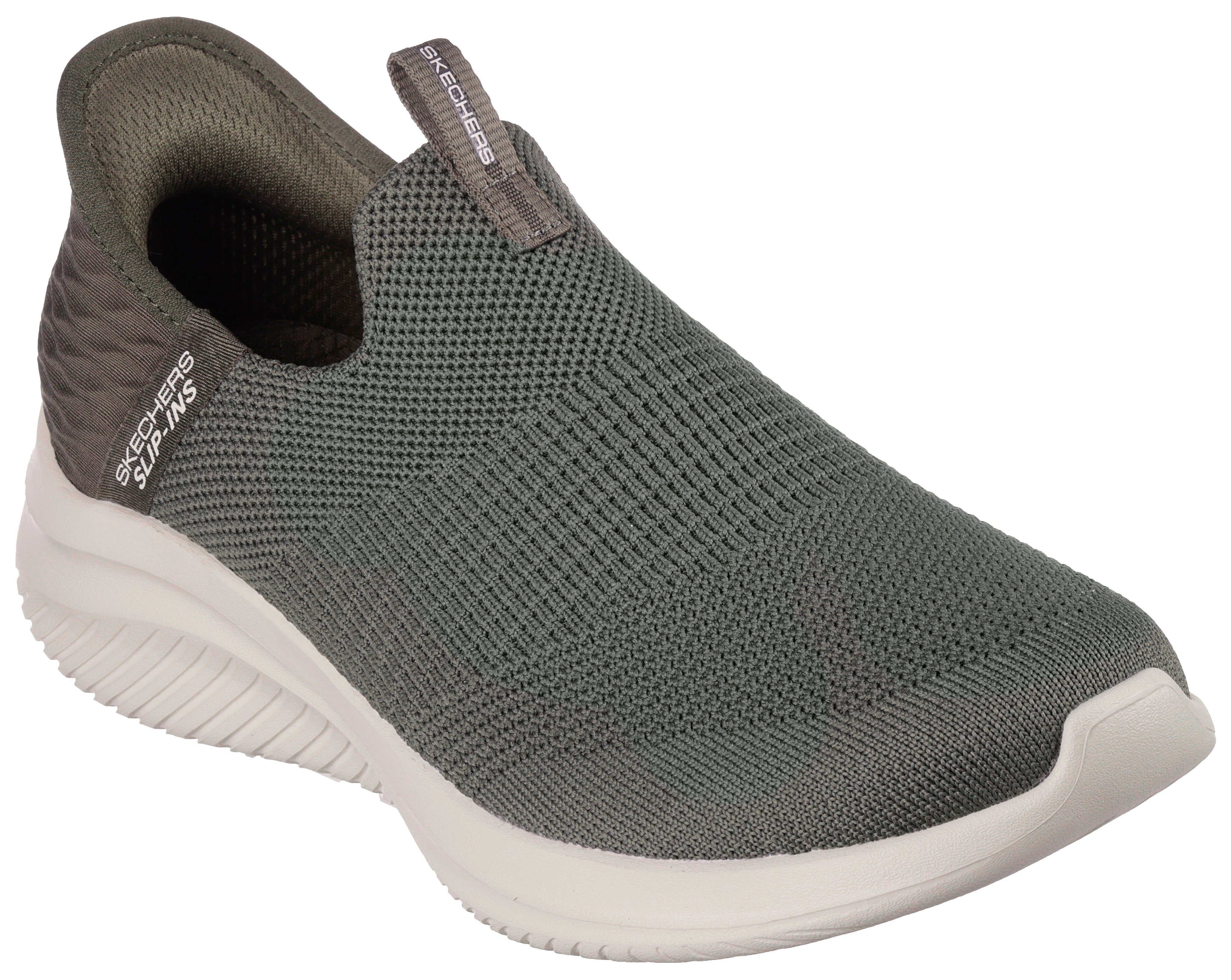 Skechers ULTRA FLEX 3.0-COZY STREAK Slip-On Sneaker mit Slip-Ins für einen leichten Einstieg olivgrün